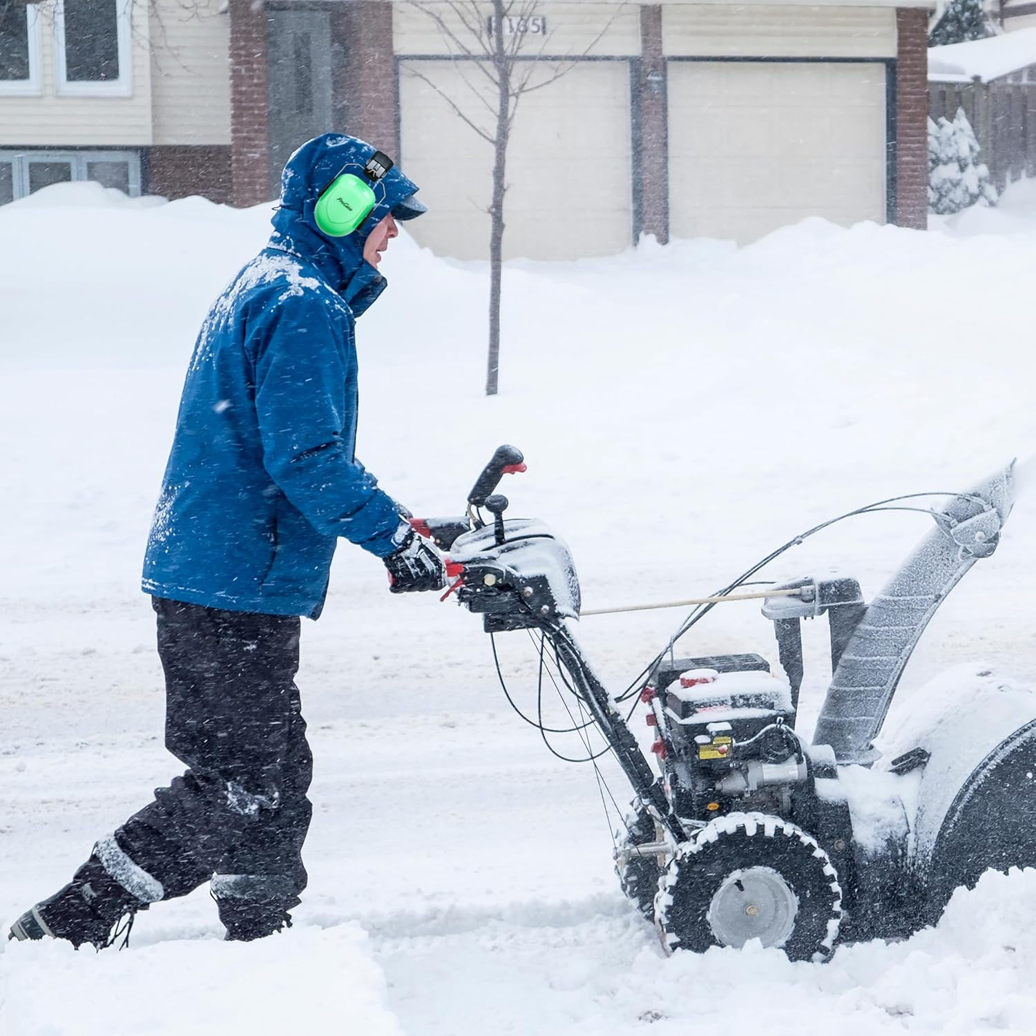 Procase Noise Reduction Safety Ear Muffs, Hearing Protection Earmuffs, NRR 28Db Noise Sound Protection for Mowing Construction Manufacturing Woodwork Men Women Adult -Luminous image number 6