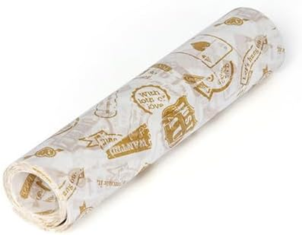 WADY 50 Sheets Food Grade Wrap Paper, Wax Paper Sheets for Food, Food Grade Wrap Paper Greaseproof Sandwich Wrap Paper, Baking Wrapping Paper Deli Paper,For Sweets Cakes Cheese Baking (Style Stamp)