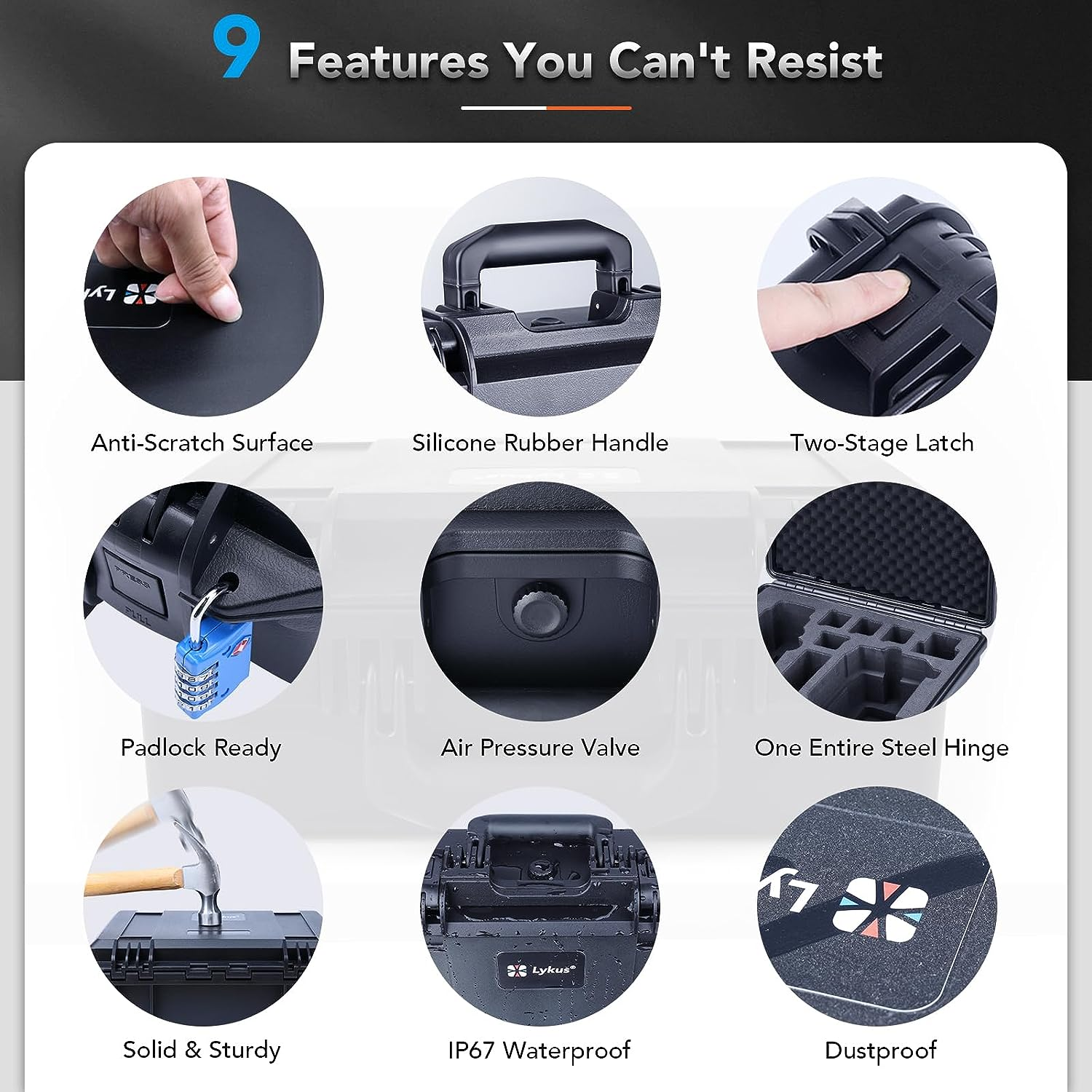 Lykus Titan M350 Waterproof Hard Case for DJI Mavic 3 Pro/Classic, RC Pro and DJI RC Simultaneously, Support RC Lanyard [CASE ONLY] image number 2