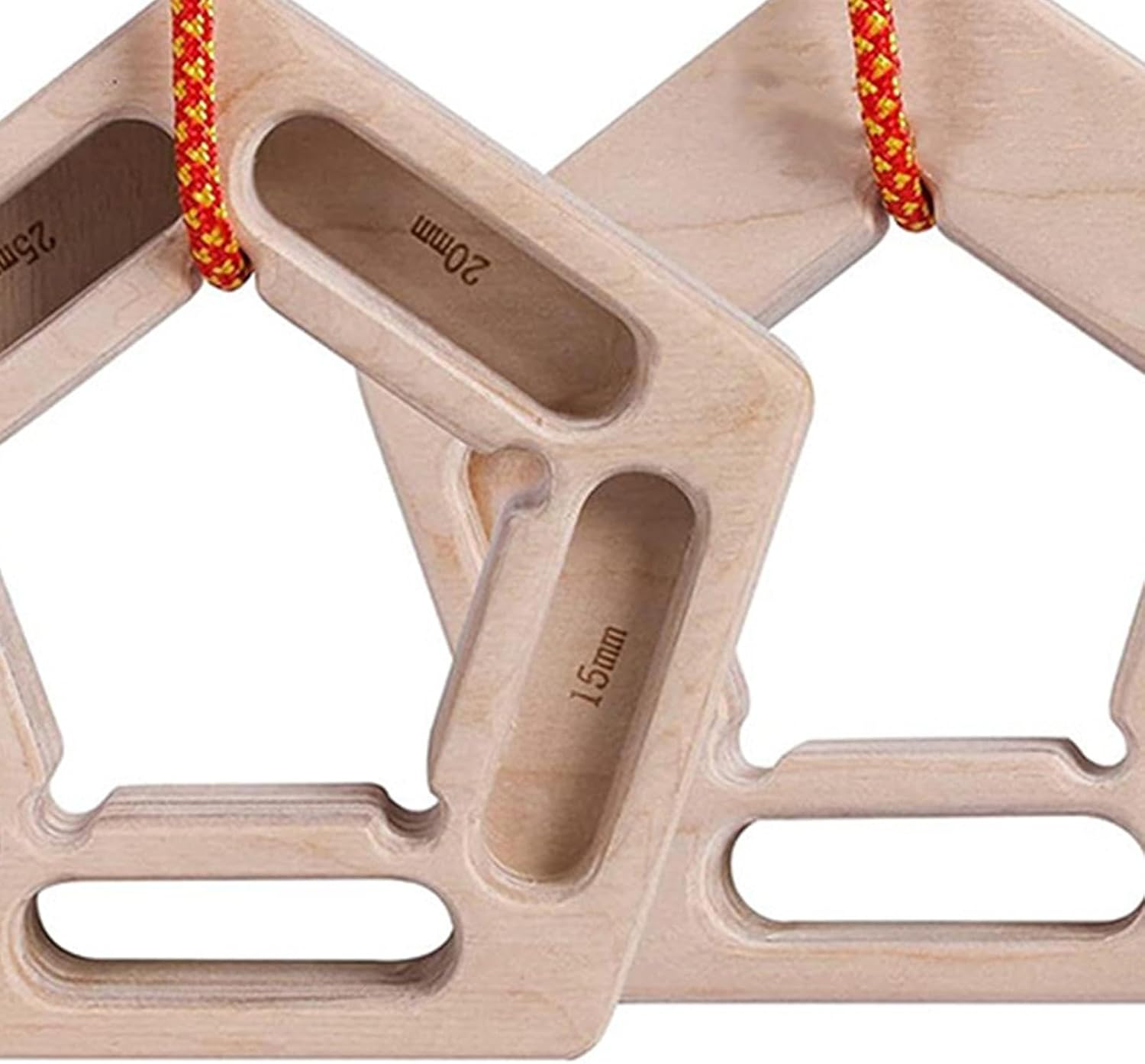 Ｂｅｓｇａ Grip Trainers Board Climbing Hang Holds Training Board Fingerboard Double Side Fitness with Rope Wooden Rock Climbing Holds image number 1