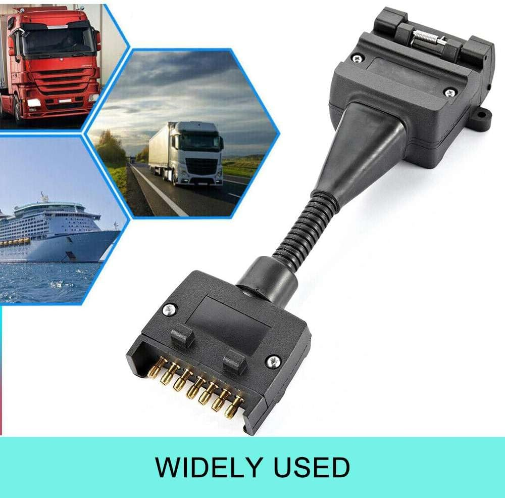 7 Pin Plug to 12 Pin Flat Socket Trailer Adaptor Caravan Wiring Connector 4Wd image number 5