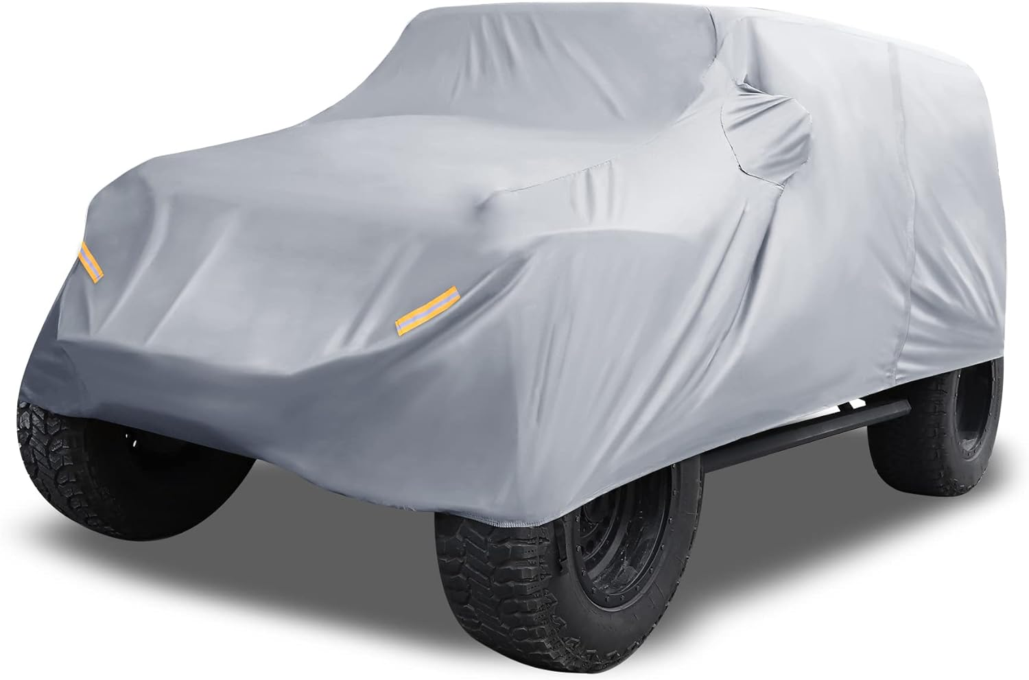 X AUTOHAUX SUV Car Cover Fit for Jeep Wrangler JK JL 2 Door 2007-2021 Outdoor Waterproof Sun Rain Dust Wind Snow Protection 210D Oxford Gray