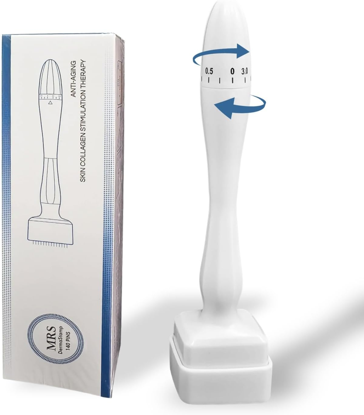 Simofuze Derma Stamp, Professional Derma Roller, 0-3Mm Adjustable Microneedling, 140 Needles Dermastamp, for Hair and Beard Growth, Improve Skin Condition, for Women and Men image number 1