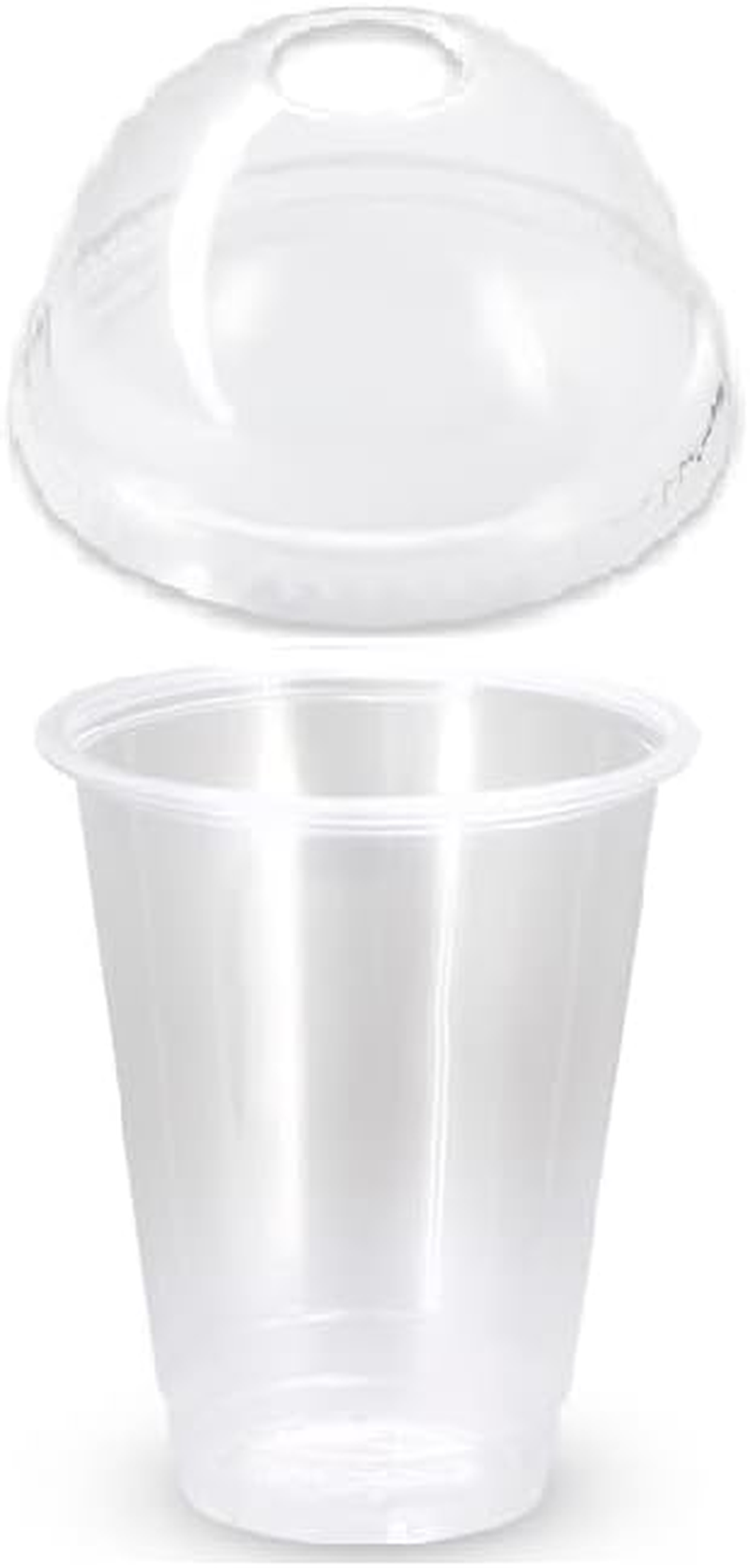 50 X Drinking Cups with Clear Dome Lid - 15Oz / 425Ml Clear PP image number 4