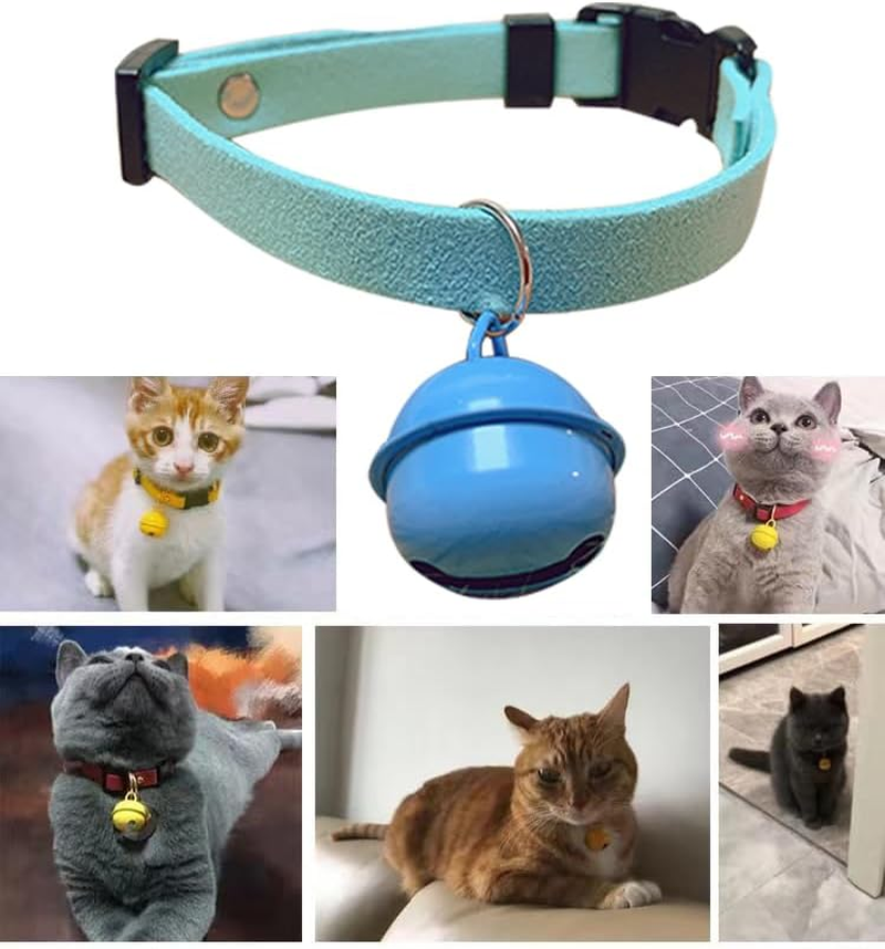 Breakaway Cat Collar Strip Bell，Safety Quick Release Cat Collars,Double Velvet with Bell, S-Size -20 Cm (Fit within 3 Kg) for Cats Puppy（Blue） image number 2
