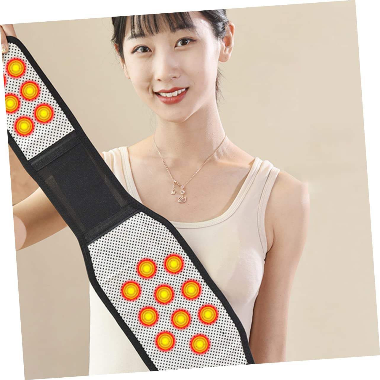 Self-Heating Waistband High Elasticity Instant Back Pain Relief Warm Fitness Belt image number 4