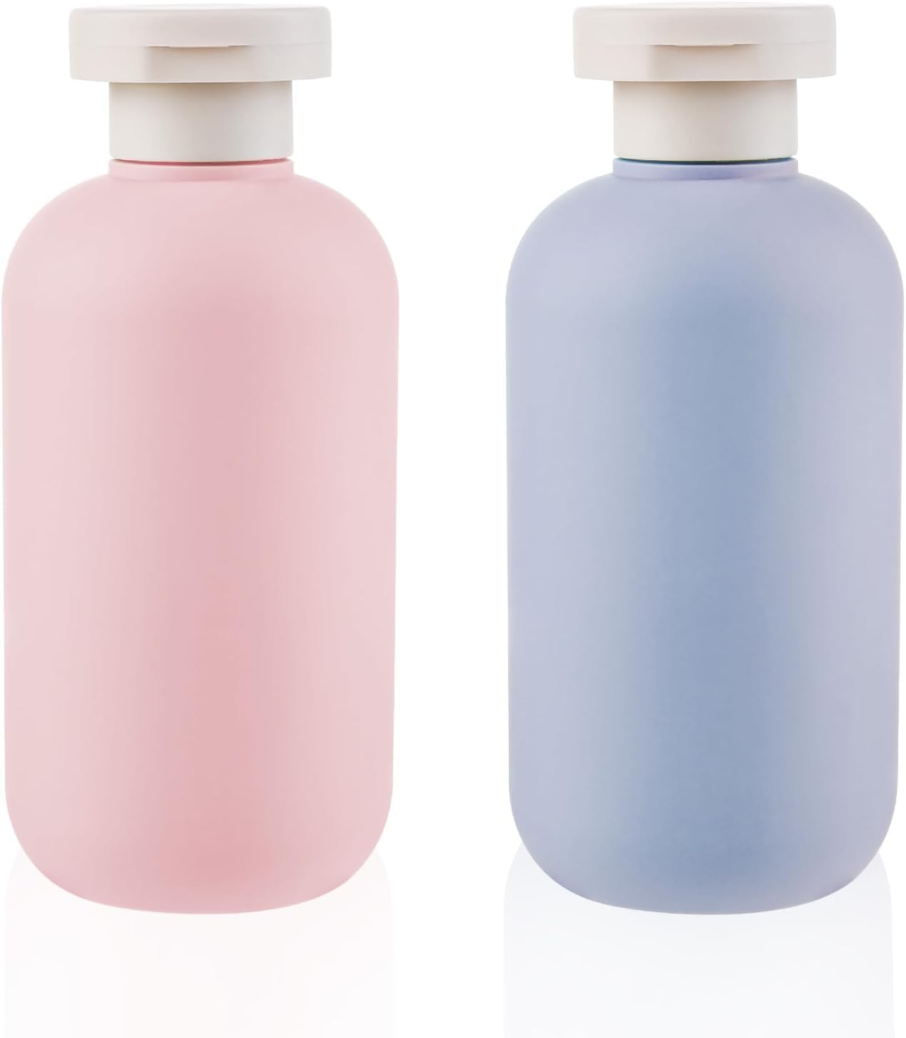 Travel Shampoo Bottles 2 Pcs with Flip Cap and Pump, Travel Bottles for Toiletries 200Ml, Empty Leak Proof Squeeze Travel Containers, for Toiletries,Shampoo and Conditioner (Pink+Blue)