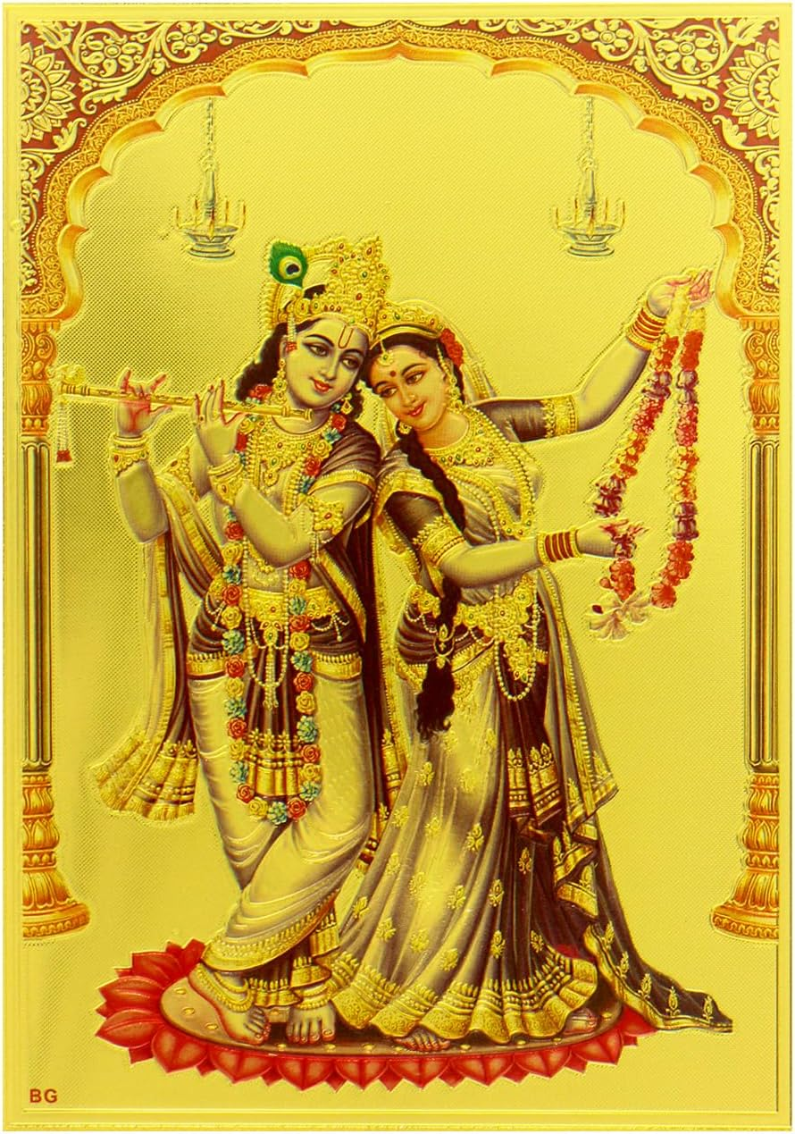Yogic Mantra Radha Krishna Photo (5X7)