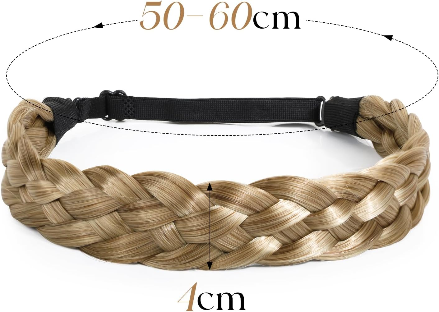 BOFUNX Women'S Hair Band Braided Headband Dirndl Braid Hair Accessories for Oktoberfest Wedding Party - Dark Brown image number 6
