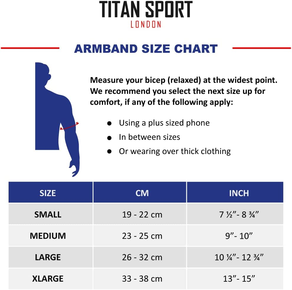 Titan Sport Mobile Phone Armband Universal Holder Sleeve, Running/Jogging/Gym/Sport Exercise Arm Bag for Adult Women & Men, Suitable for All Devices up to 7 Inches (Large) image number 4