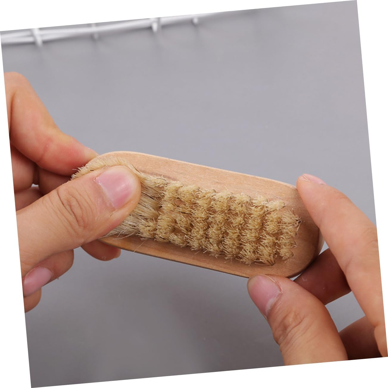 SOESFOUFU Nail Cleaning Brush Nail Brush Fingernail Scrub Cleaning Brush Nail Clean up Brush Nail Scrubbing Elliptical Cleaning Brush Nail Scrub Brush Natural
