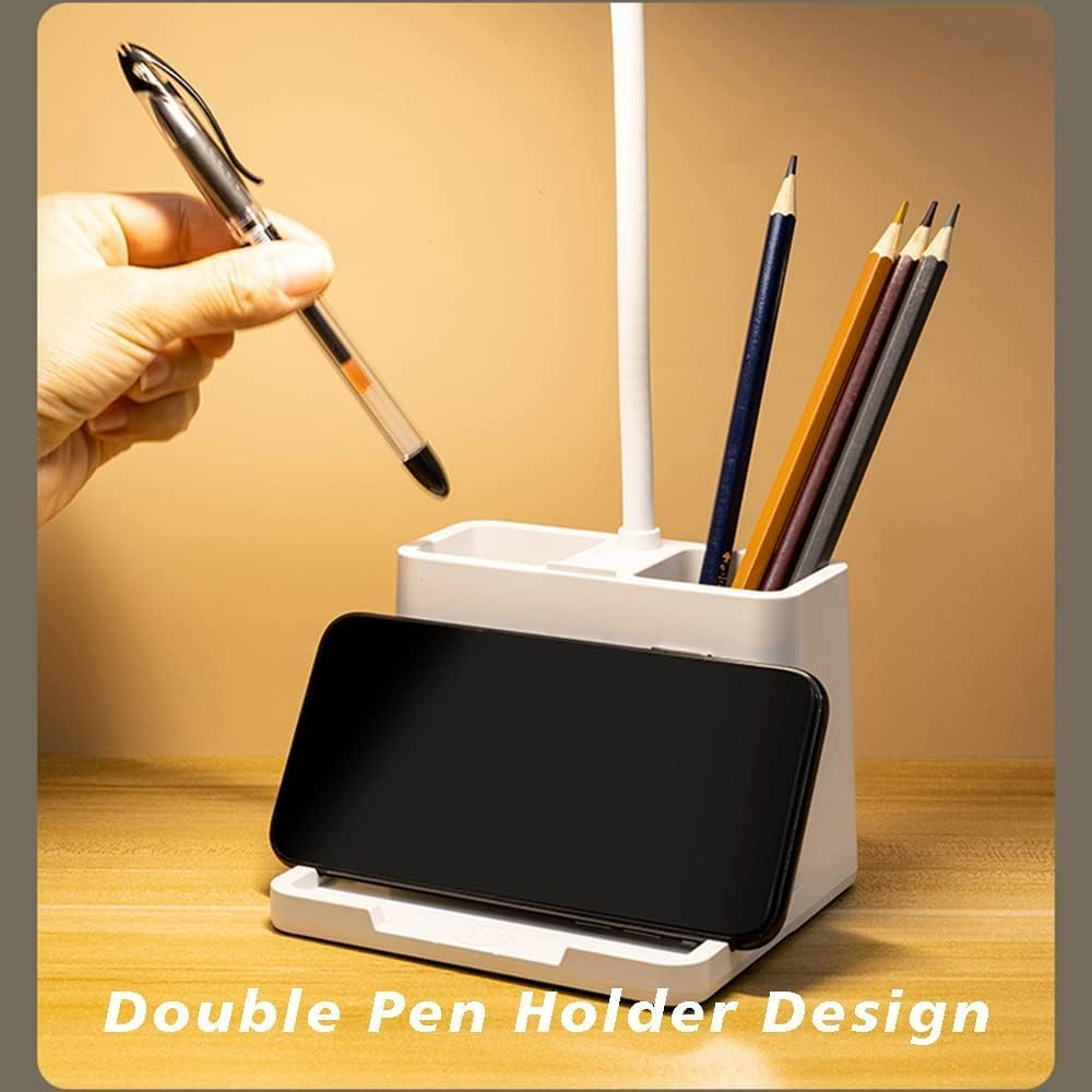 Cordless Desk Lamp, LED Desk Lamp with Pen/Phone Holder, Rechargeable Study Table Lamp with 360&deg; Gooseneck, for Kids/Student/College Dorm/Office image number 1