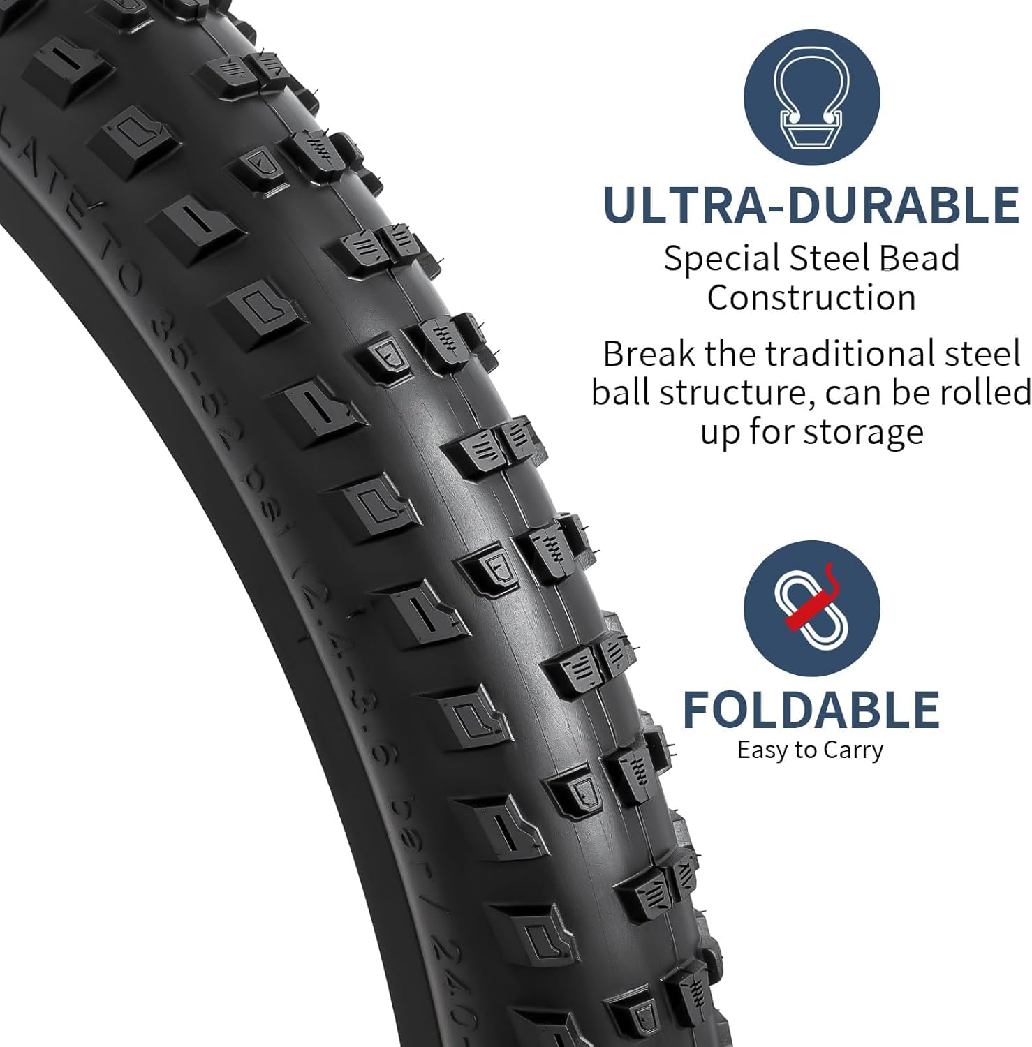 Yunscm 2 Pcs,27.5X2.25 Bike Tires,27.5X2.25 57-584 Bike Tyres + Bike Inner Tube Schrader Valve 32Mm+Rim Strap+Tire Lever,Mountain Bike Tire 27.5 2.25,MTB Tire 27.5X2.25,Y-119 image number 6