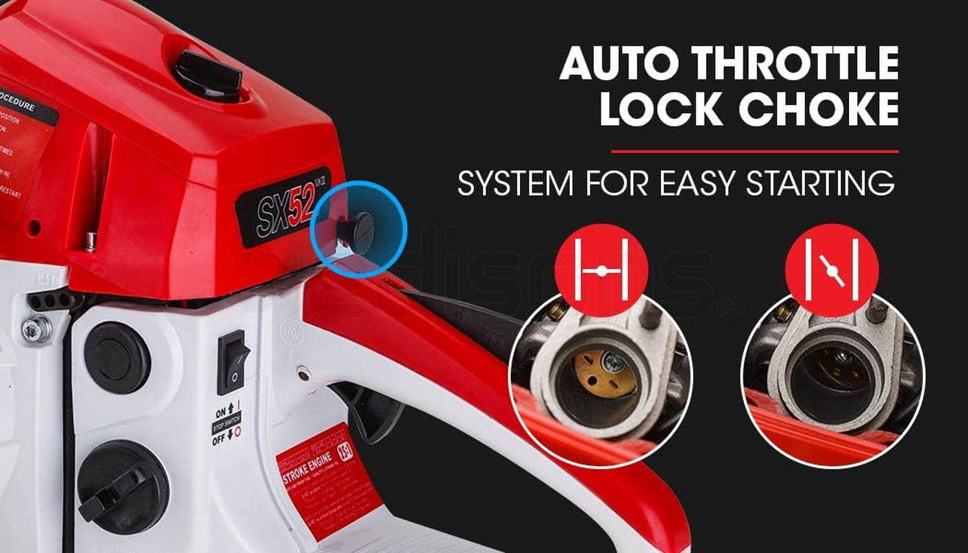 Baumr-Ag 52Cc Petrol Chainsaw, 20 Inch Bar Commercial E-Start Bar Chain Saw Tree Pruning, Pro-Series SX52 image number 6