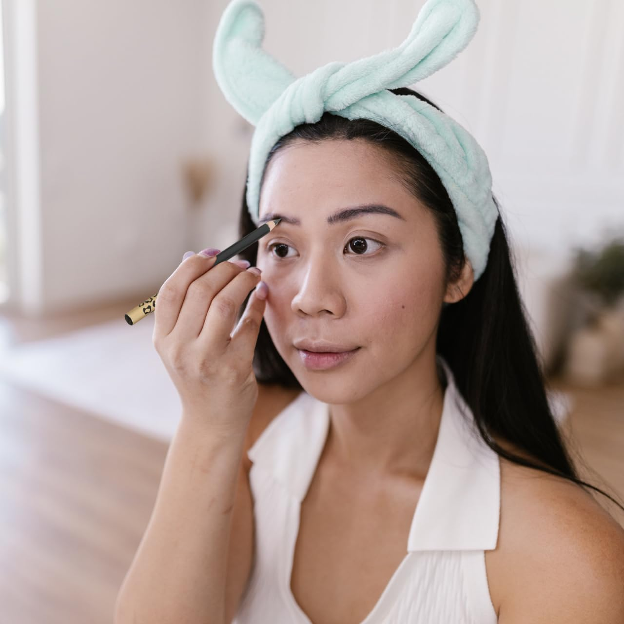 GANAZONO 2Pcs Waterproof Dual-Ended Eyebrow Pencil Brush, Black Eyebrow Shaper for Natural Makeup and Wear, Suitable for Daily Use and Travel - Brown image number 2