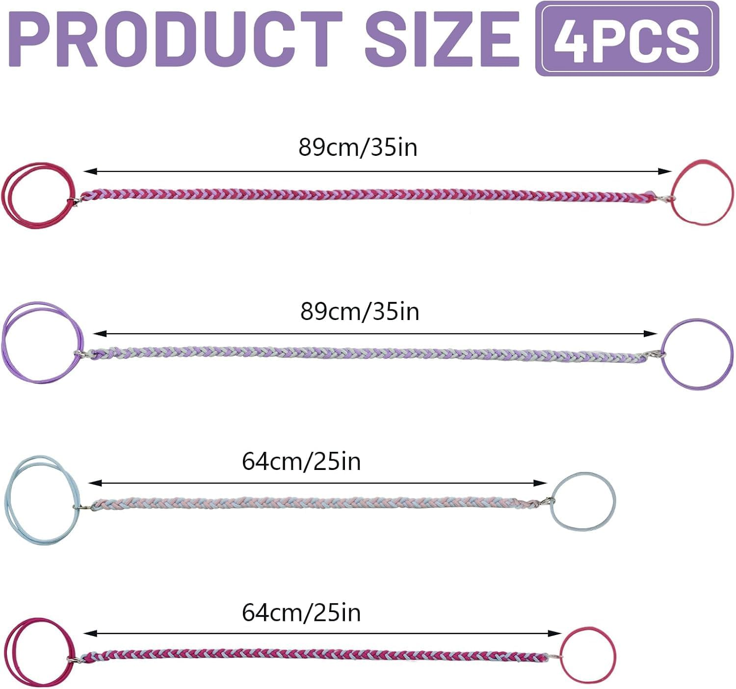 Wrap around Spiral Hair Ties for Sport, 4Pcs Spiral Hair Tie Sports Ponytail Holders, Sports Spiral Hair Ties Elastic Braided Ponytail Holders for Women image number 2