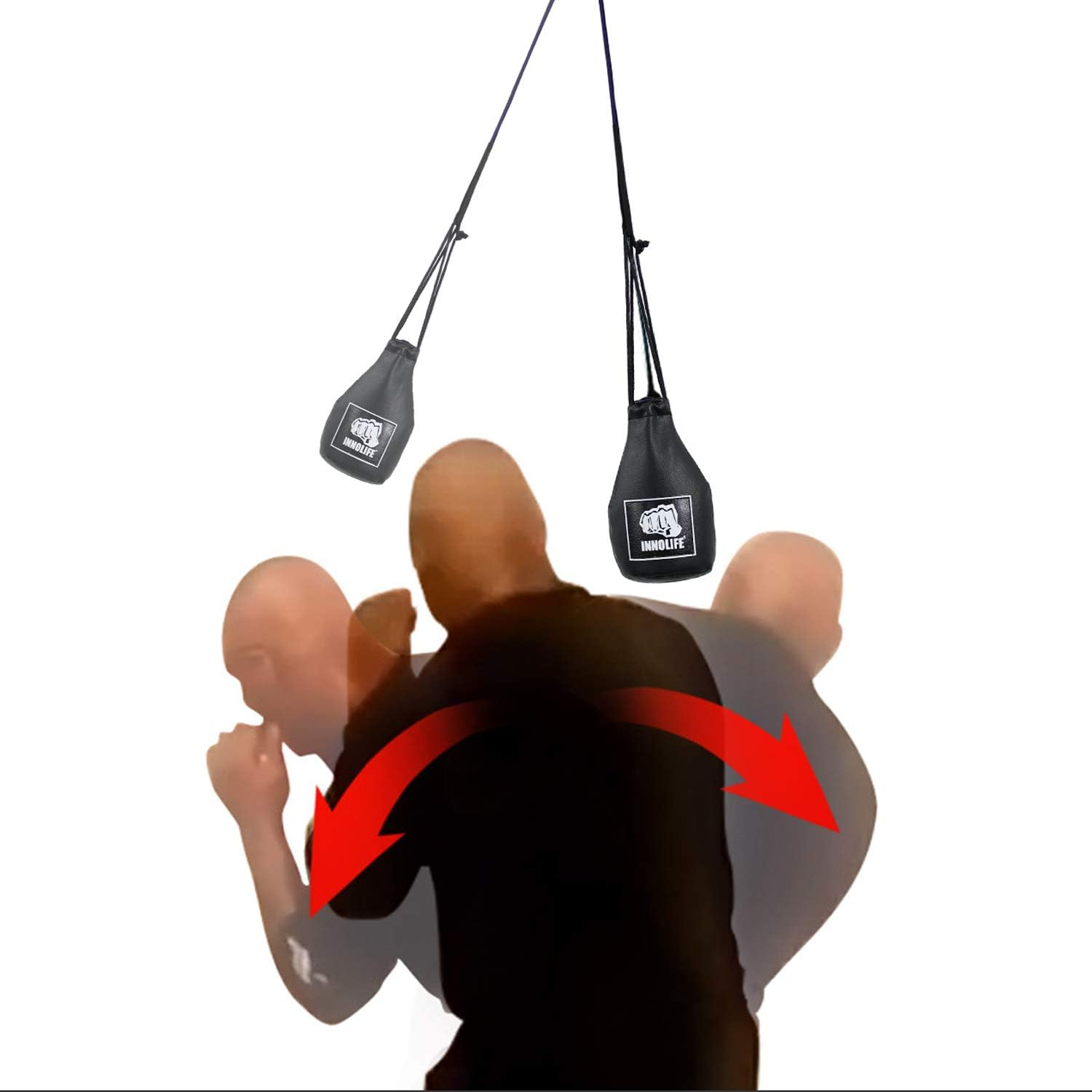 INNOLIFE Boxing Dodge Hide Speed Bag Leather Ball MMA Pendulum Training image number 4