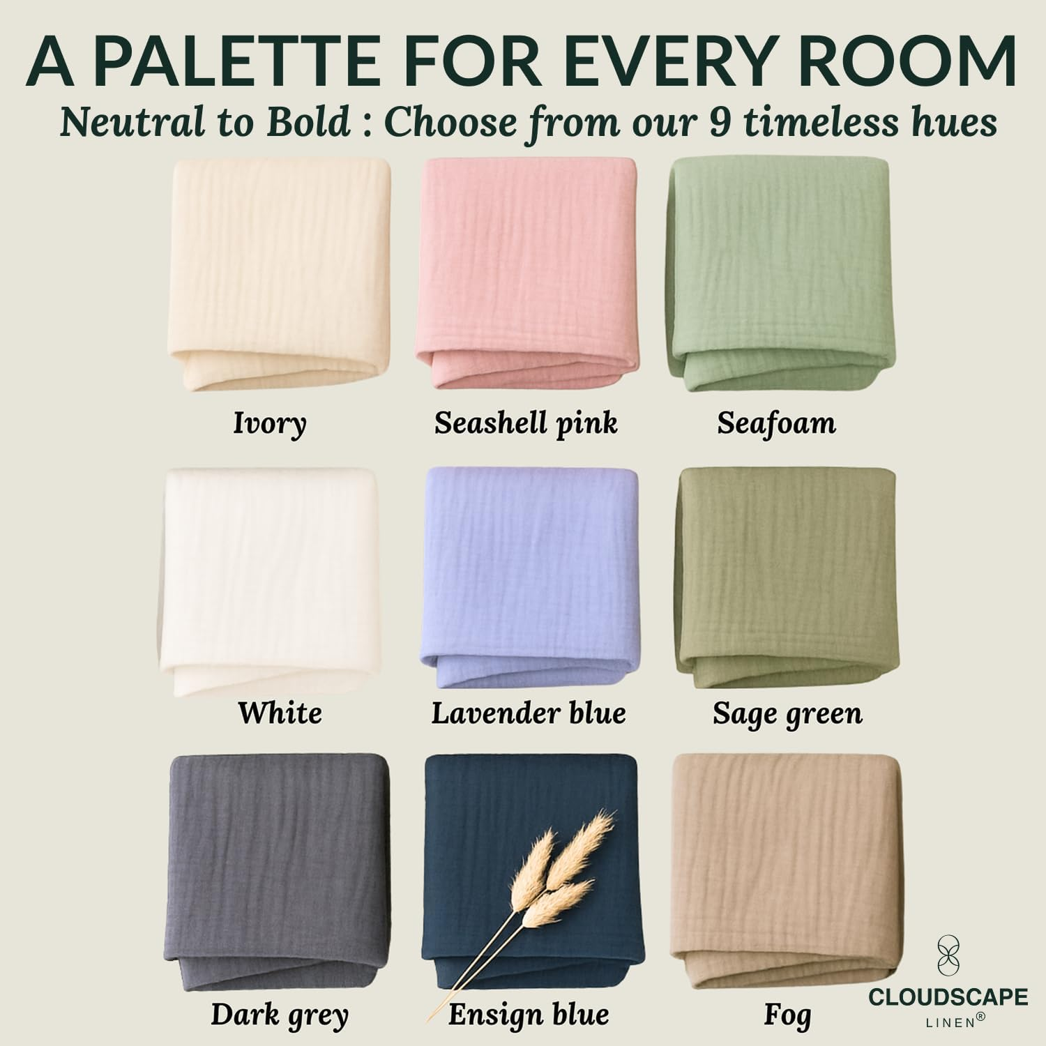 CLOUDSCAPE LINEN Luxury 100% Cotton Muslin Blanket King Size, 4 Layer Oversized 92X108 Fit Upto Calking Bed, Layering Winter Blankets for Bed, Soft Cotton Gauze Quilt, All Season Ivory Bedding image number 6