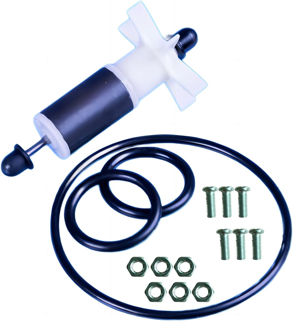 For Lay Z Spa Water Pump Repair Kit for Hot Tub Water Pump #P4071, 58113, E02 for Coleman Impeller Stainless Thrust Washers & 3 Seals and Screws Stainless Steel Shaft