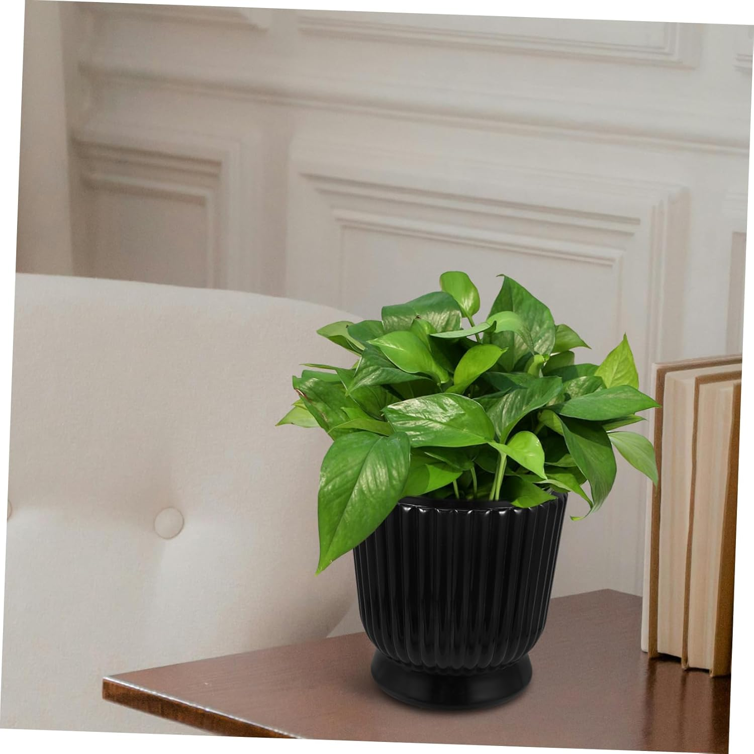 FUNOMOCYA Elegant Glass-Like Hydroponic Planter Self-Watering Planter Box Drainage for Indoor Plants Versatile Pots for Soil Hydroponic Gardening image number 1