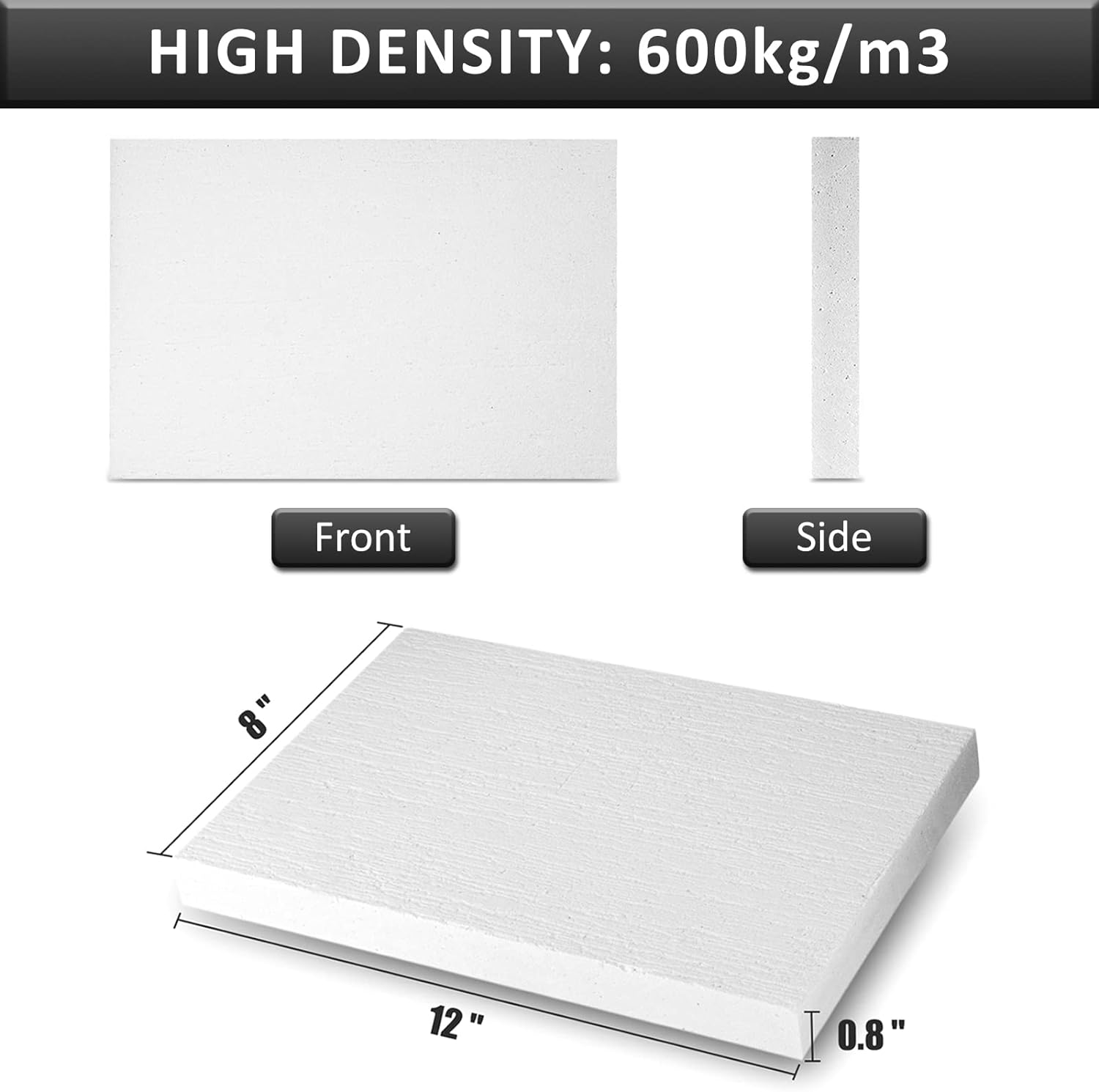 BXI Ceramic Fiber Thermal Insulation Board (2732F) - Inorganic - Flame Retardant, Heat Resistant (12'' X 8'' X 0.8'') image number 5