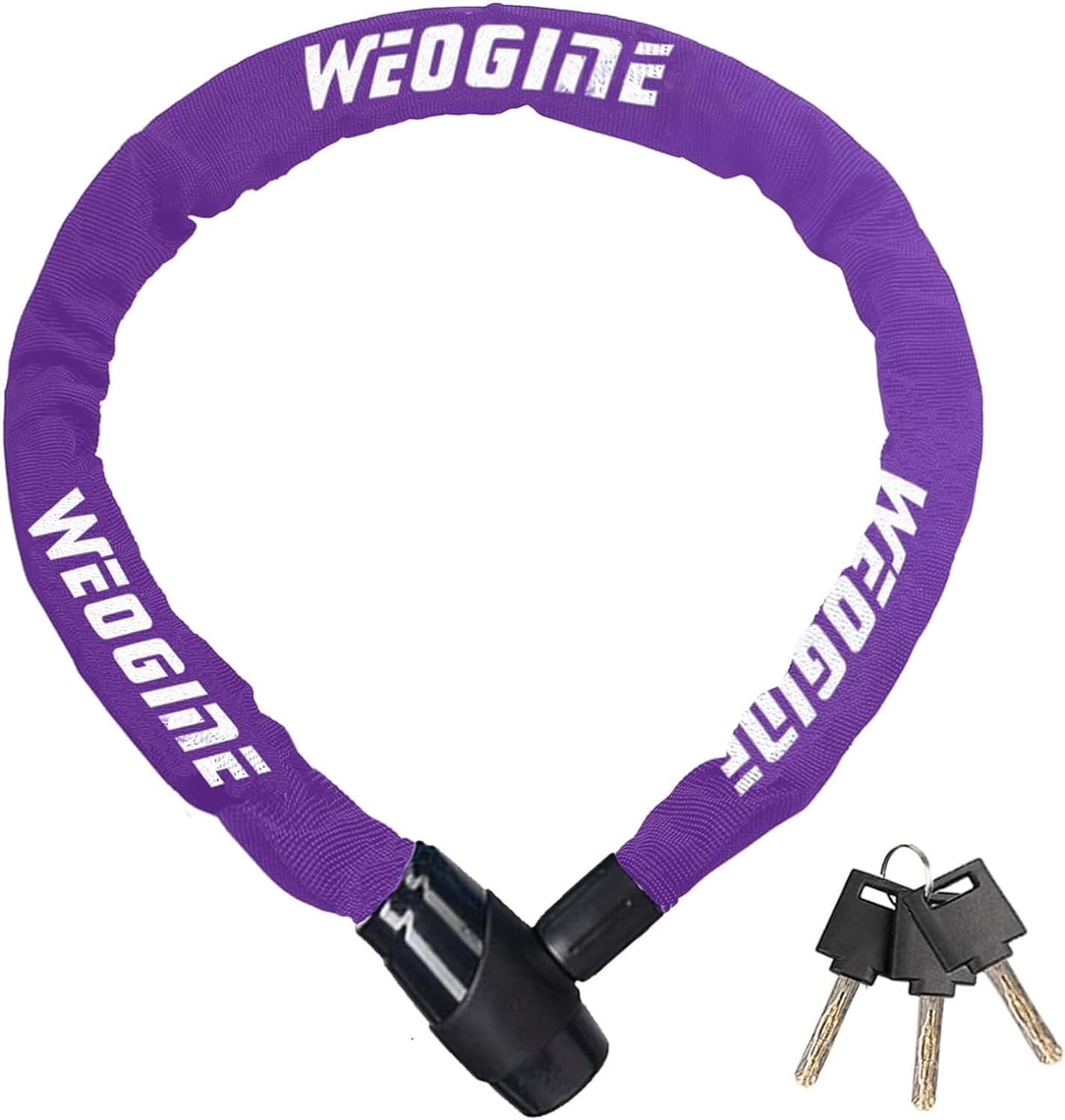 Bike Chain Lock, Heavy Duty Anti-Theft Bicycle Chain Lock, 2.72 Ft Security Bike Locks with 3 Keys, Waterproof Lock Chain for Bike, Bicycle, Scooter, Motorcycle, Door, Gate, Fence