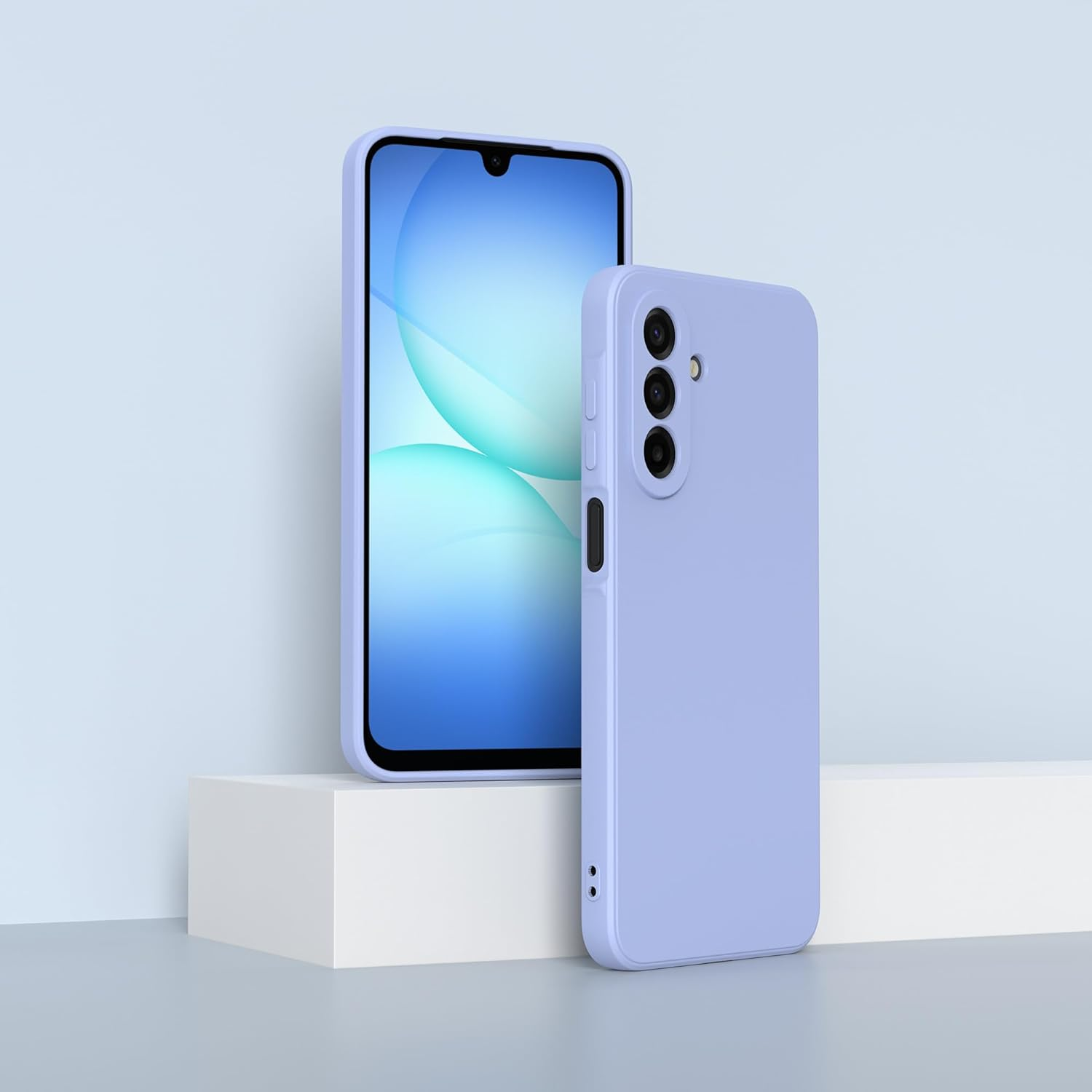 Compatible with Samsung Galaxy A17 5G Case with 2 Protective Films, Mobile Phone Case Liquid Silicone TPU Protective Case Thin Back Cover - Purple image number 6