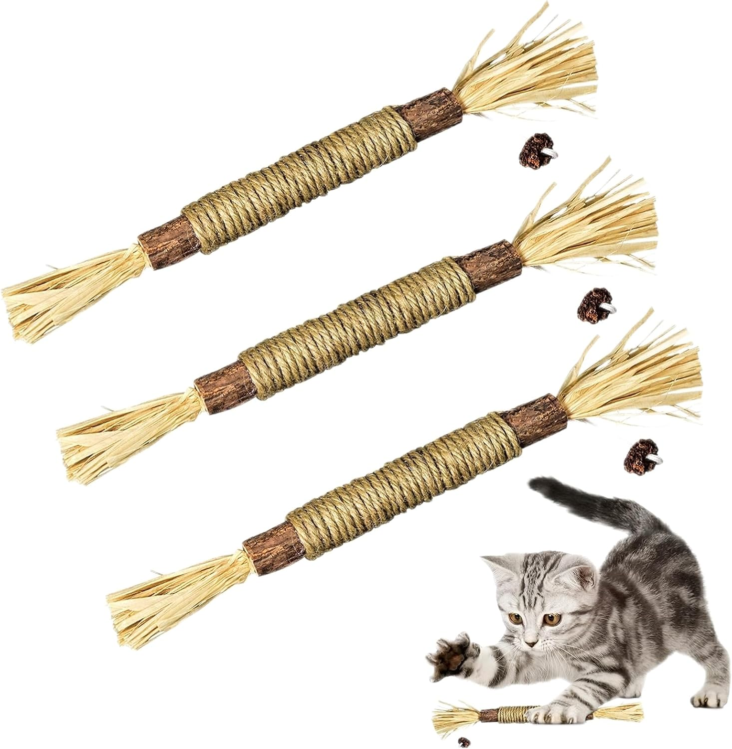 Natural Silvervine Stick Cat Chew Toy - Safe and Fun Dental Treat for Cats/206 image number 1