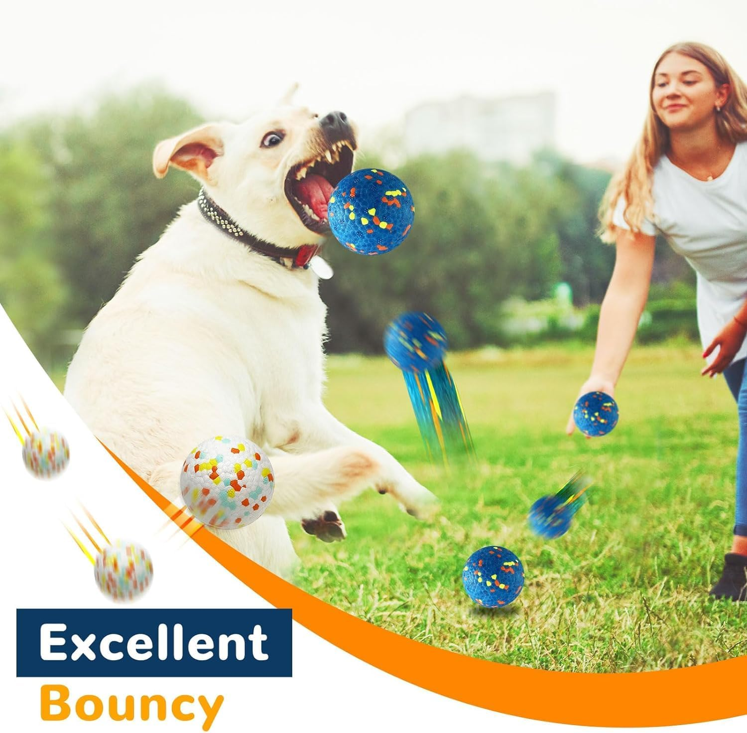 2 Pack Dog Toy Balls Indestructible Dog Tennis Ball Aggressive Chewers 3Inch/7.5Cm Dog Toys for Medium Large Dogs Interactive Durable Bouncy Dog Chew Balls Water Toy Fetch Balls image number 4