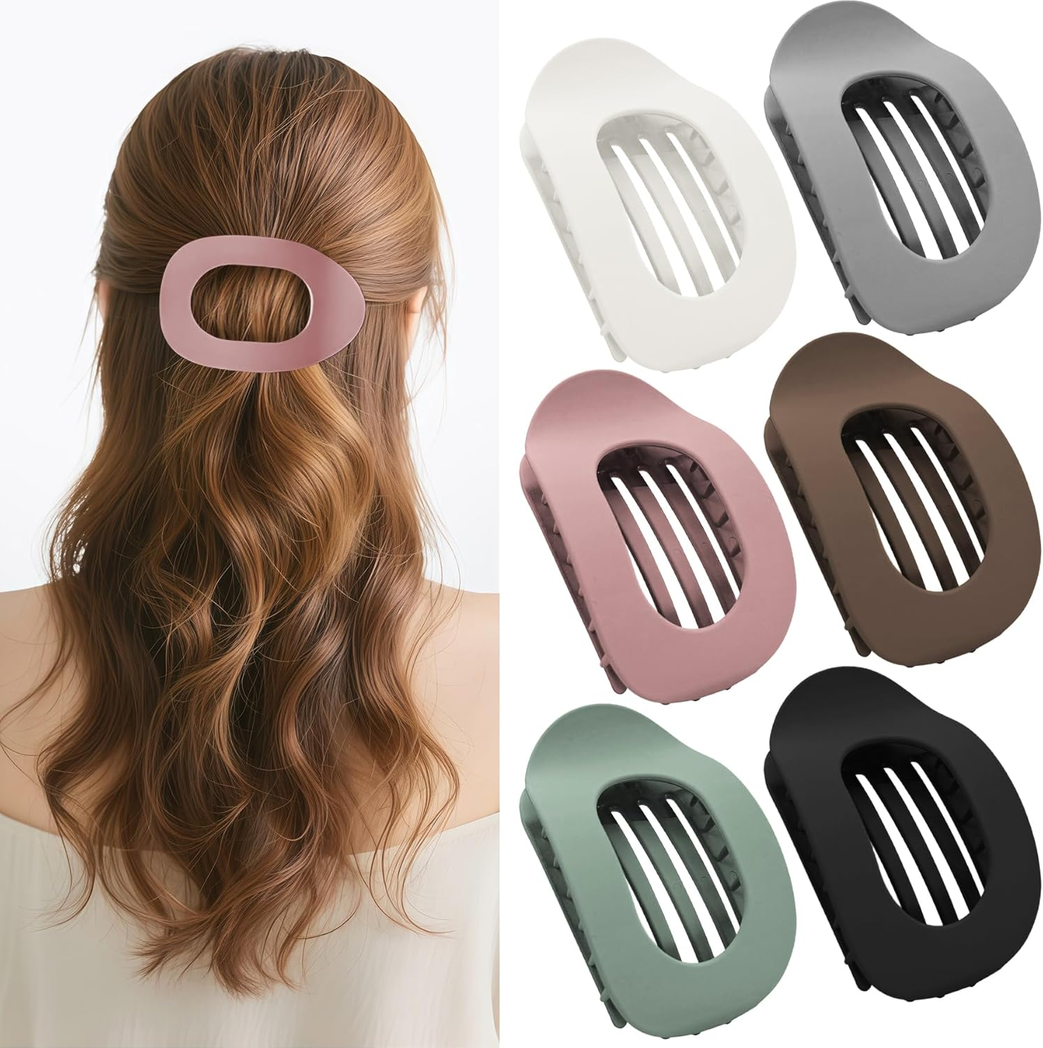 Pack of 6 Hair Clips for Women, Hair Clip, Flat Claw Clip, French Hair Clips Women, Strong Hold Side Hair Clips, French Hair Clip for Thick and Thin Hair image number 3