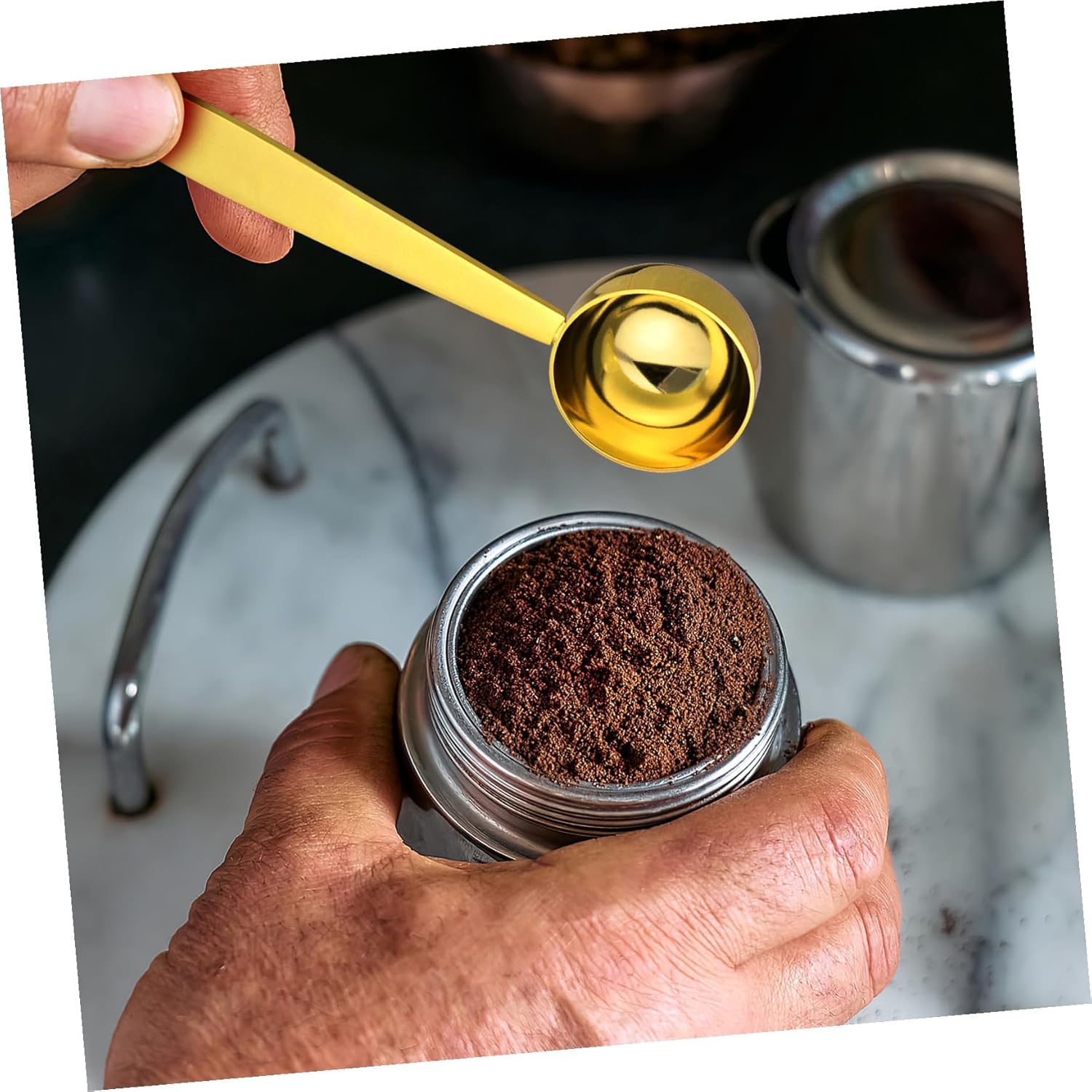 GETAJGHSD Multi-Purpose Stainless Steel Coffee Measuring Spoon with Pressed Bottom for Espresso Milk Powder Tea Sugar and Spices Flavor Spoon for Home Restaurants and Coffee Bars image number 4