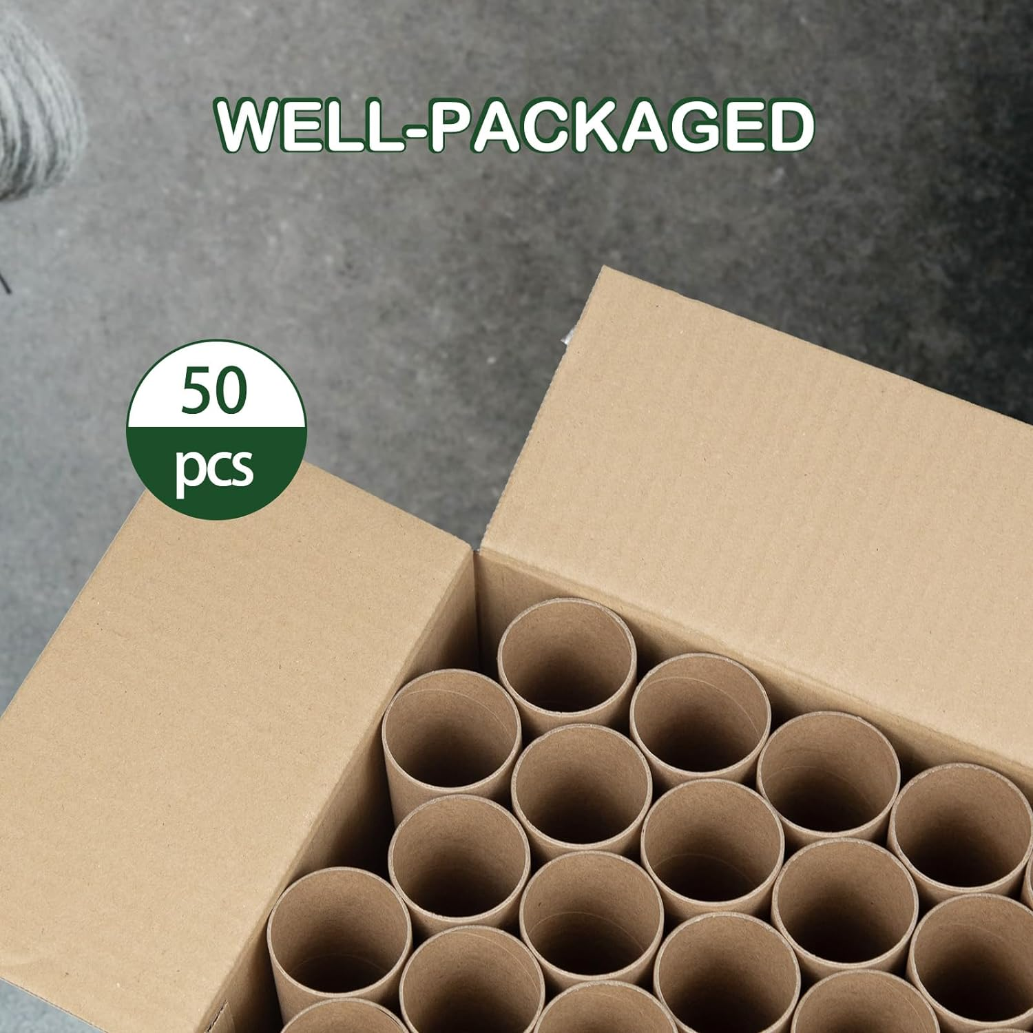 HESESOH 50 Pack Cardboard Tubes for Crafts - 1.57 X 3.94 Inches - Brown Toilet Paper Empty Rolls round Thick Tubes Sturdy for Classroom Family Handmade DIY Projects image number 2
