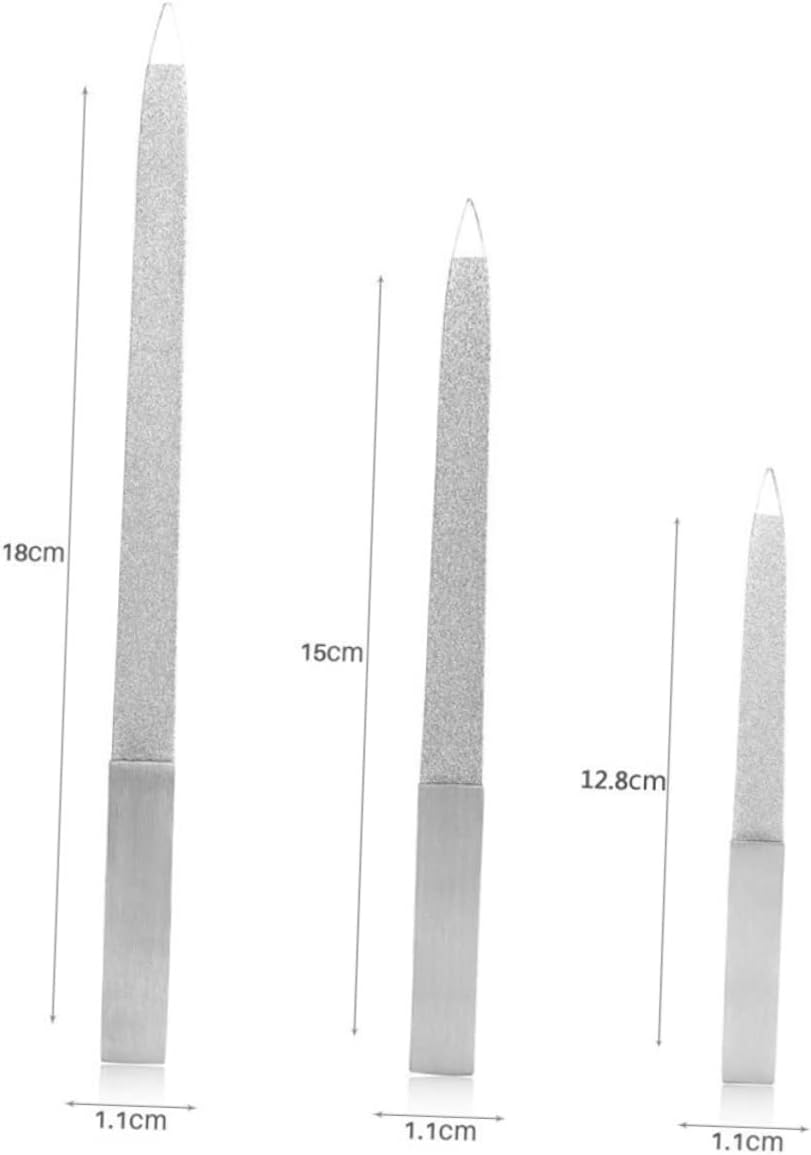 GLEAVI 6Pcs Stainless Steel Nail Files Double Sided Carborundum for Fingernails and Toenails Manicure Tools for Smooth Finishing Travel-Friendly Design image number 4