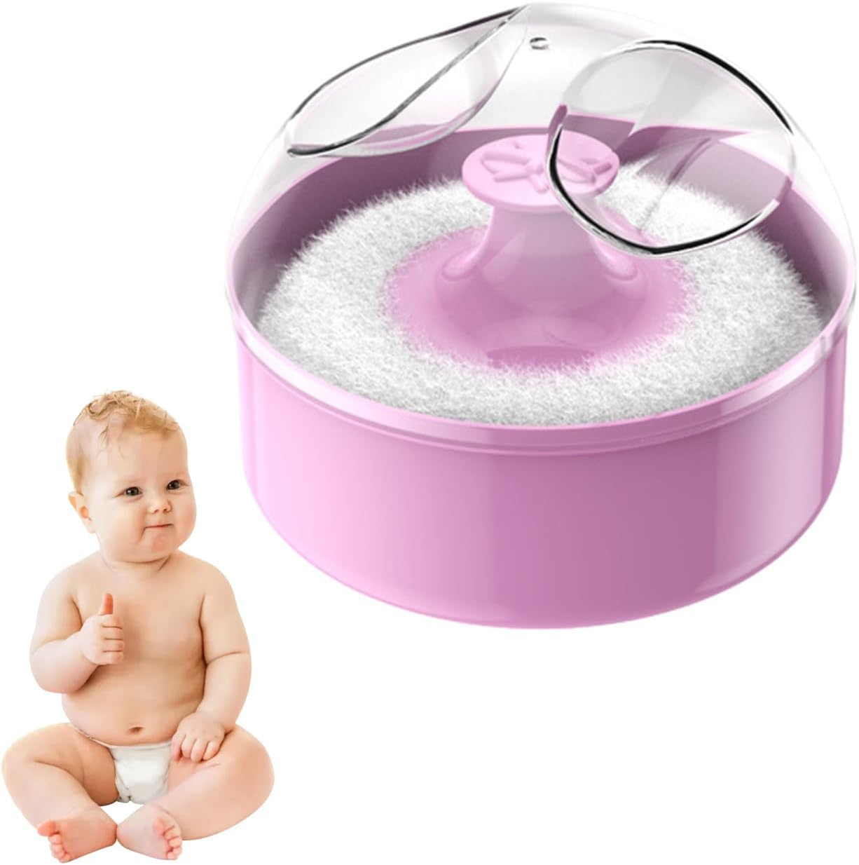 Powder Quest Set - Soft Body Powder Applicator, Portable Container | Dustproof Cosmetic Dispenser Hygienic Storage for Home Travel Beauty Care Wellness Powder Quad Set Soft Body image number 6