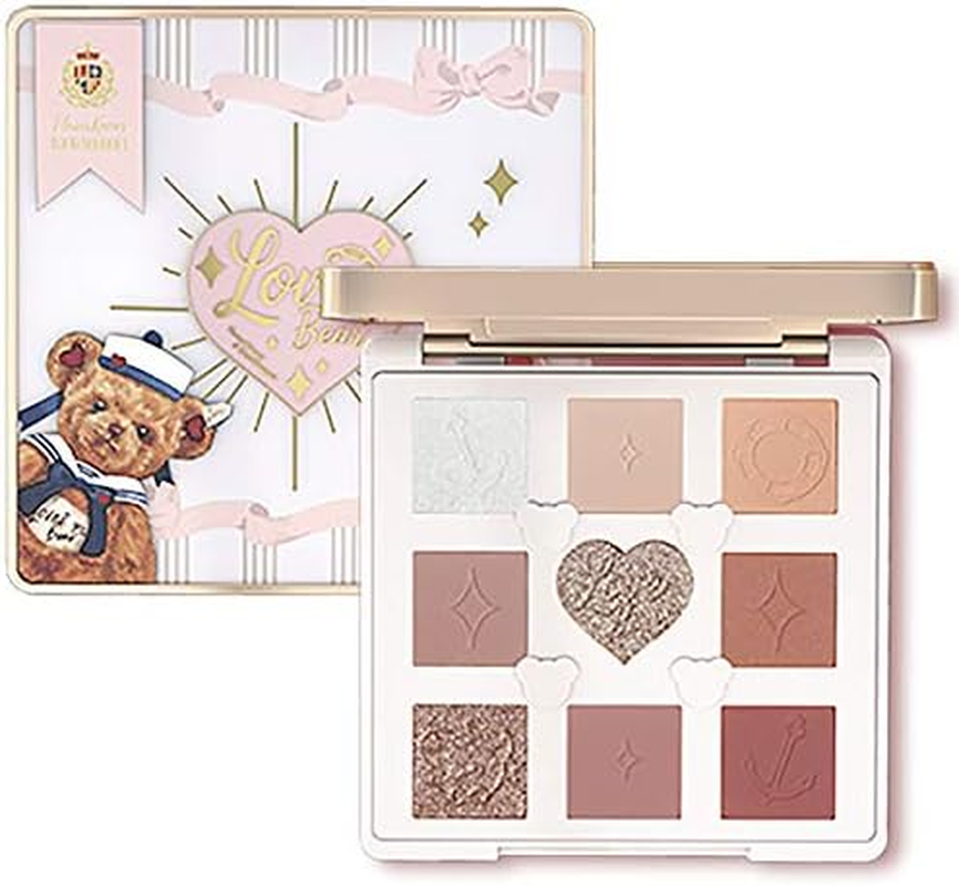 Flower Knows Lovebear 9 Color Eyeshadow Palette (Caramel Matcha) 1 Piece