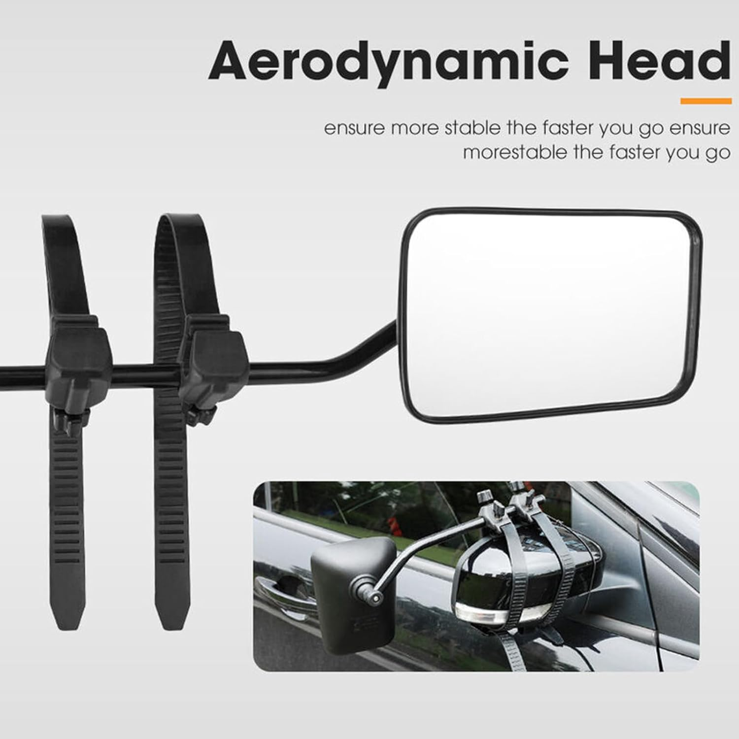 Provecta 1 Pair Caravan Towing Mirrors,Universal Clip-On Truck & RV Trailer Tow Mirrors,Adjustable Rearview Mirrors for Motorhome Vehicle Car RV SUV image number 3