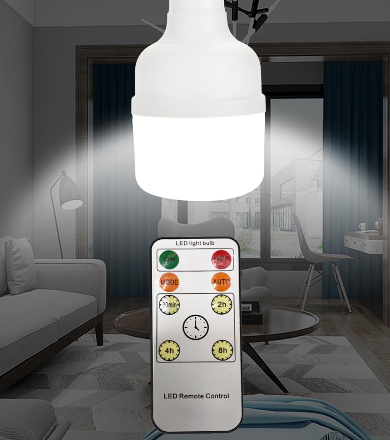 Meichoon Solar Light Bulb Remote Control LED Light Garden Emergency Lights for Shed Night Emergency Power Outage and Outdoor Lighting MY14