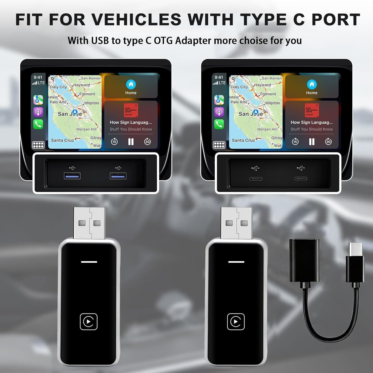 2025 Upgraded Wireless Apple Carplay Adapter for Iphone, Plug and Play Wireless Adapter, Mini&Stable Carplay Wireless Dongle for Ios 10 image number 6