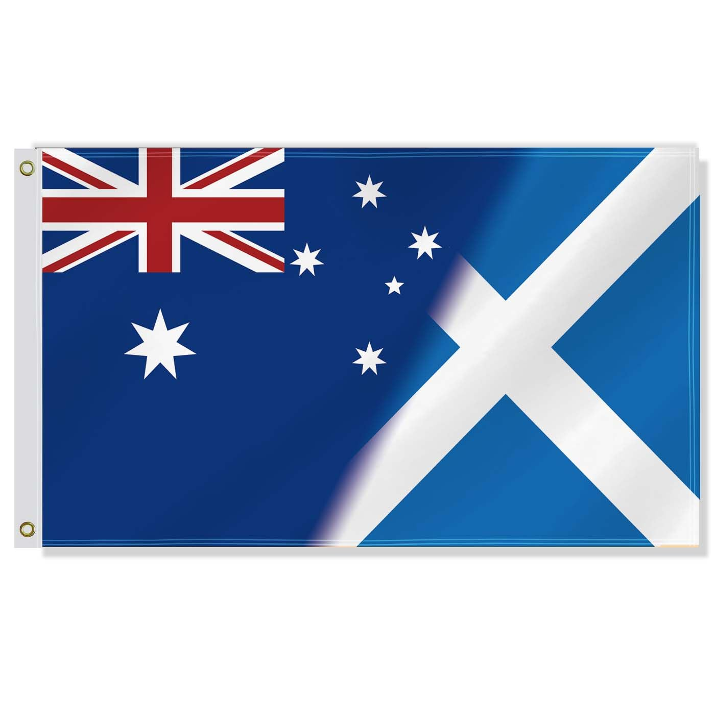 3&times;5 FT Australia and Scotland Combo Flag,Large Australians and Scots Friendship National Decor,Double Side Digital Printed 150D Polyester Banner with Canvas Header Brass Grommet