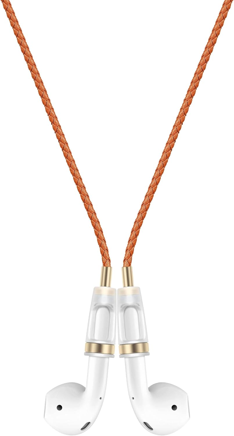 Lawonda Anti-Lost Neck Strap for Airpods, PU Leather Strong Magnetic Necklace Holder String, Compatible with Airpods 1&2/ Pro /3Rd /Pro 2