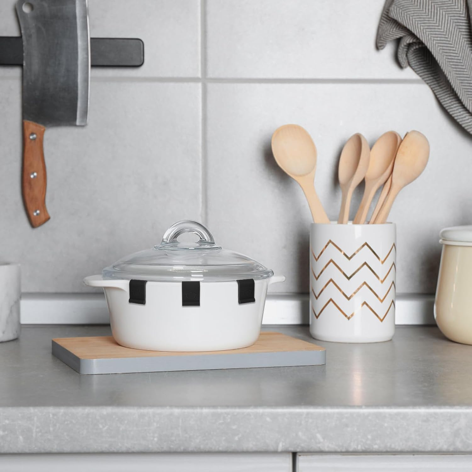 12Pcs Dutch Oven Lid Protectors, Thickened Cookware Protectors for Stacking Bumper Protectors Silicone Replacement Panclips for Display and Storage Dutch Oven Pots (Black)