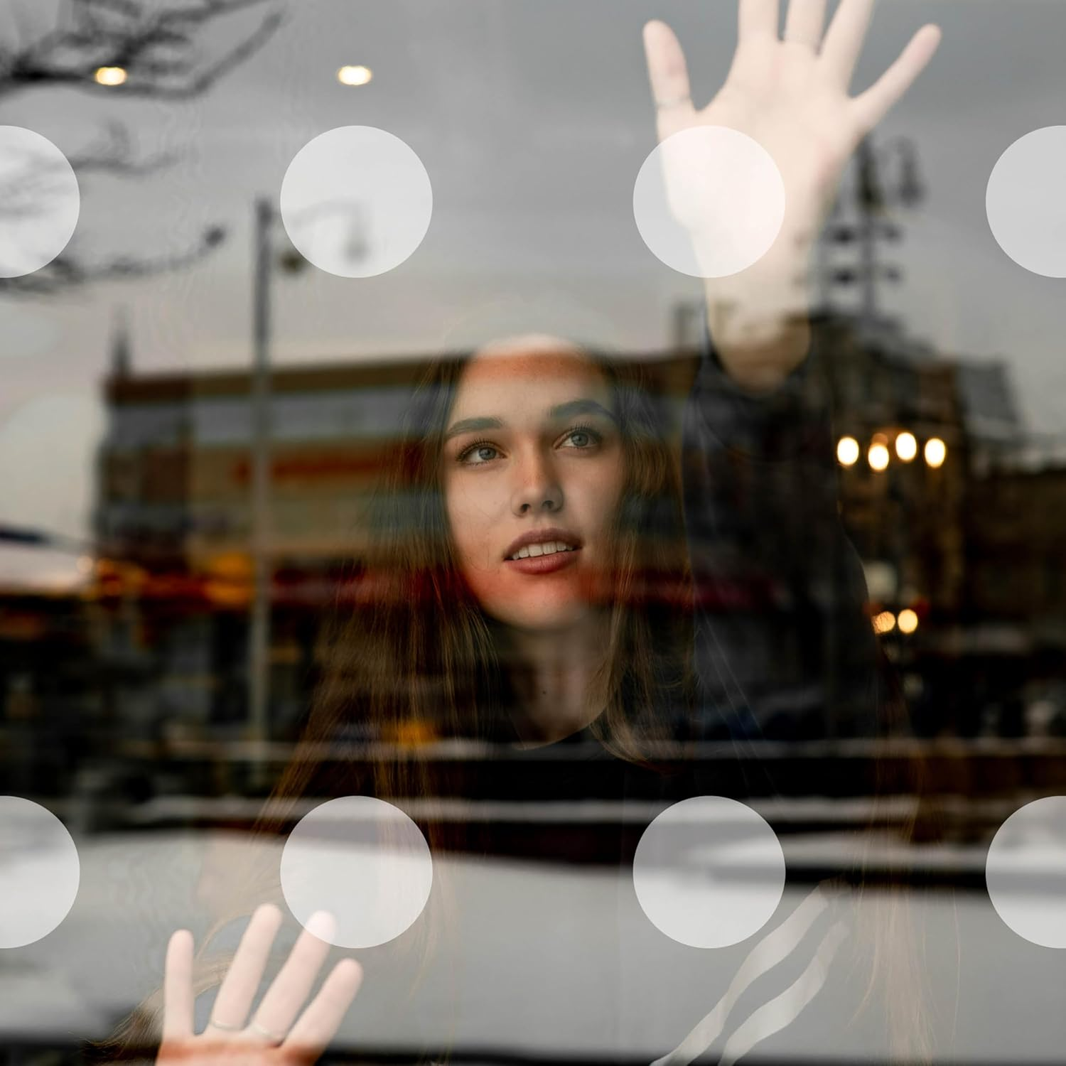 60 X Etched Glass Safety Windows Stickers - 50Mm Square Glass Awareness Decals for Patio Doors, Panels, Doors, Balconies, Shower Doors and Partitions image number 6