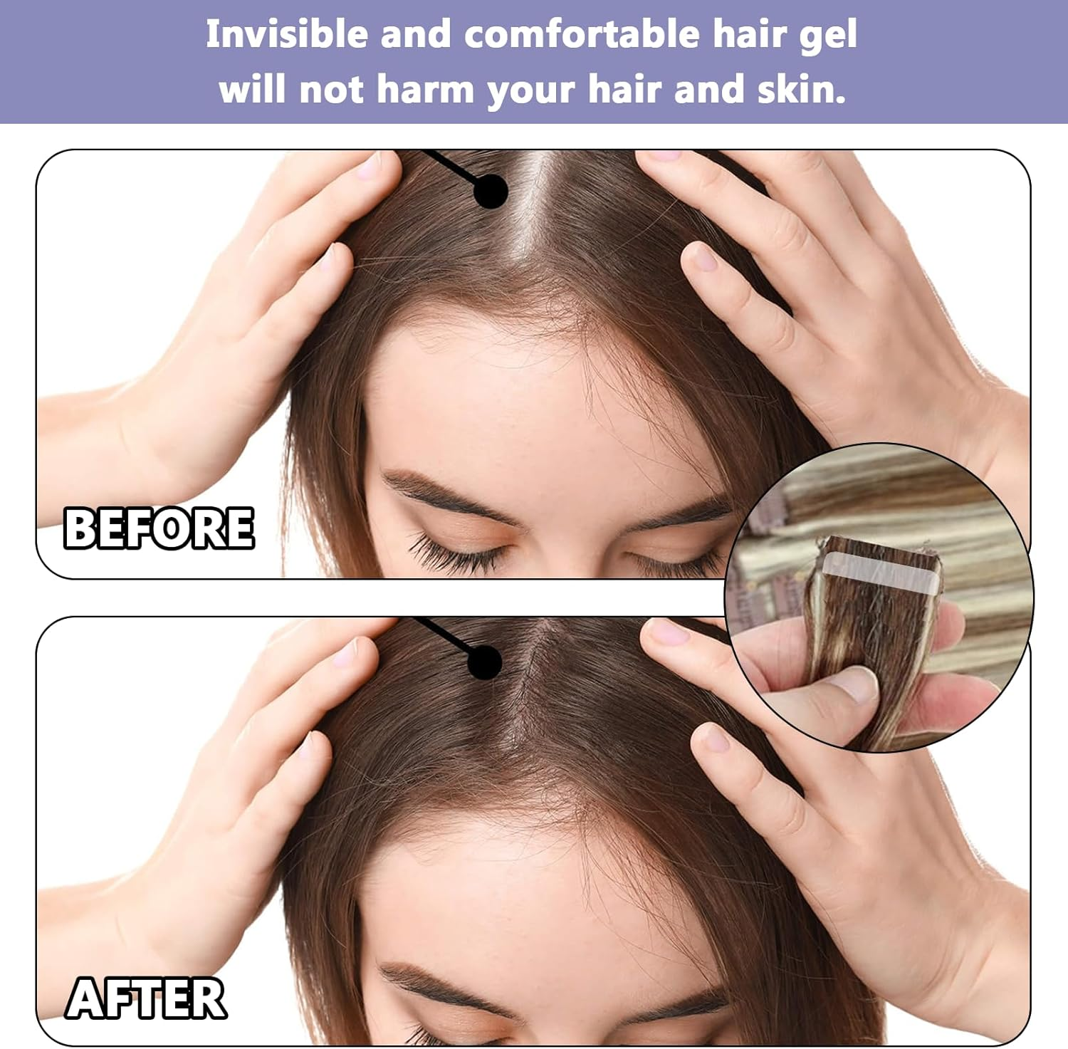 240 Pieces Hair Extension Tape, Tape in Hair Extensions, Tape in Extensions, Double Sided Adhesive Wig Tape Replacement Tape for Hair Extensions, Professional Strong No-Residue (4Cm X 0.8Cm) image number 1