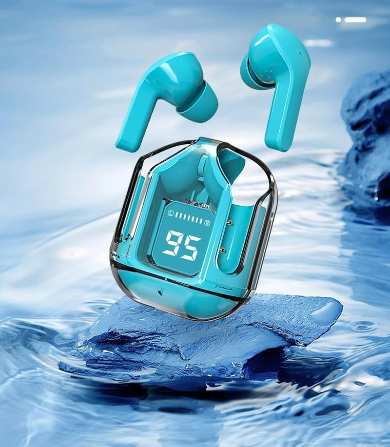 Ziyan Bluetooth Headphones, Wireless Bluetooth 5.4 In-Ear Headphones, Sports Gaming Headsets, Noise Reduction Earphones, Bass Touch Control for Allphone (Blue) - Black image number 2