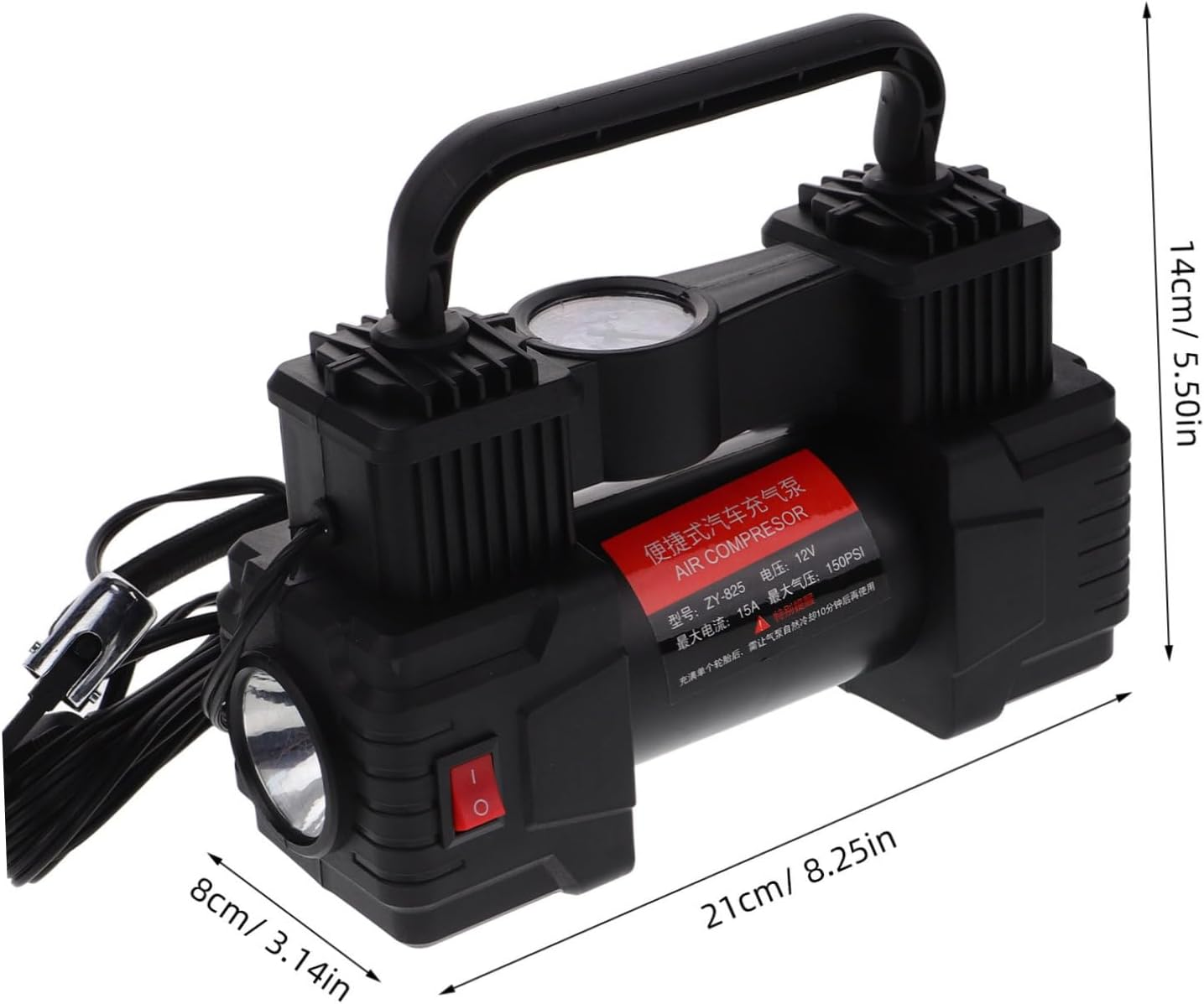 COMPUKAS Portable Car Air Pump Compact Tire Inflator Pressure Gauge for Quick Inflation of Automotive for Go Use image number 6