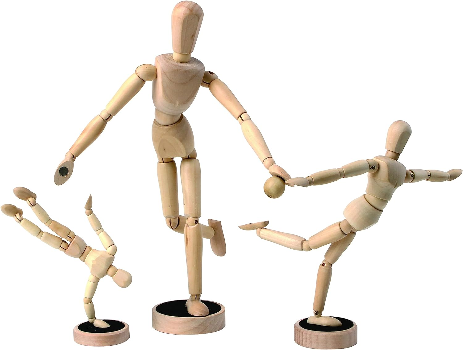 Artist Manikin Posable Figure - 8&rdquo; Magnetic Wood Mannequin Form for Human Figure Drawing - Full Body Mini Wooden Art Model on Stand - Life Drawing Supplies