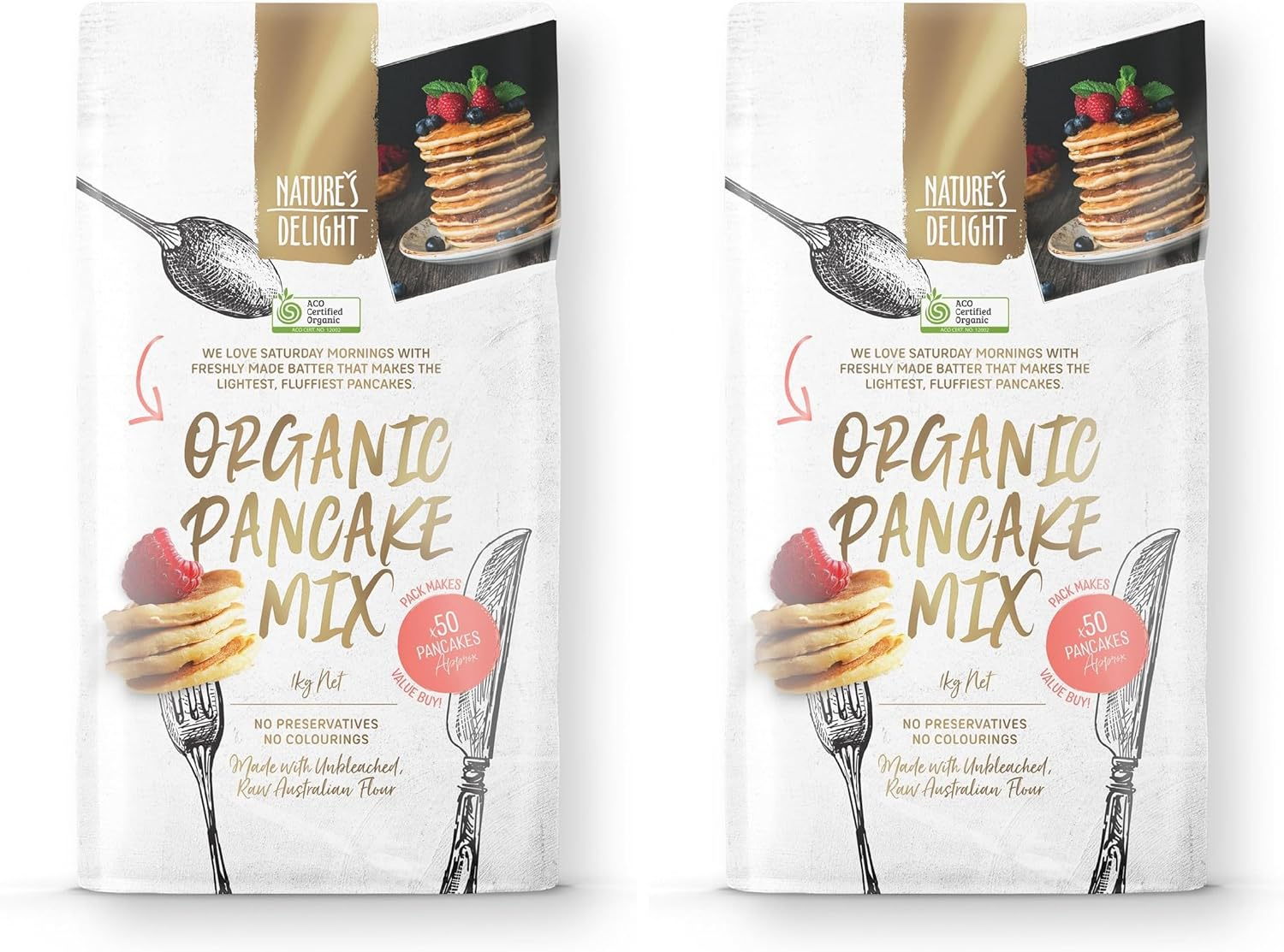 Natures Delight Organic Pancake Mix 1KG image number 3