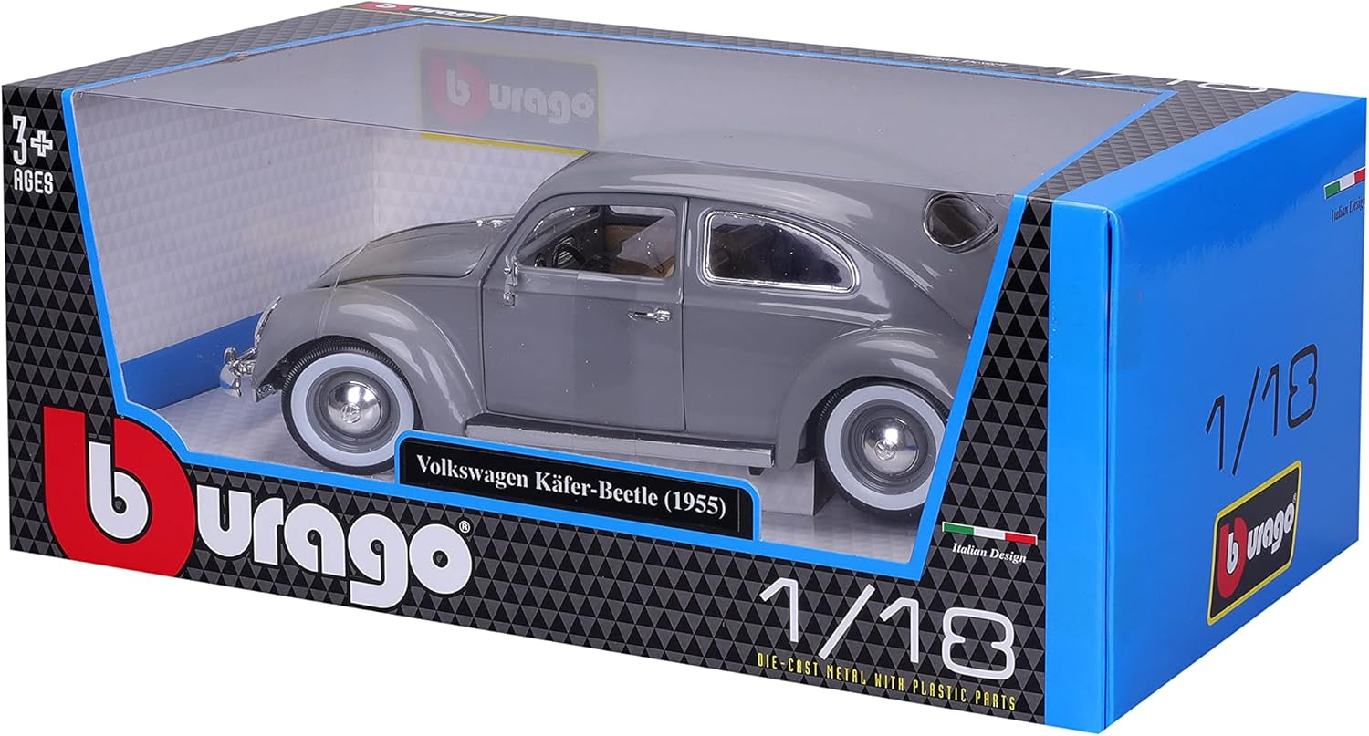 Bburago 18-12029G Volkswagen Beetle 1:18 Scale Model Car, Gray image number 4
