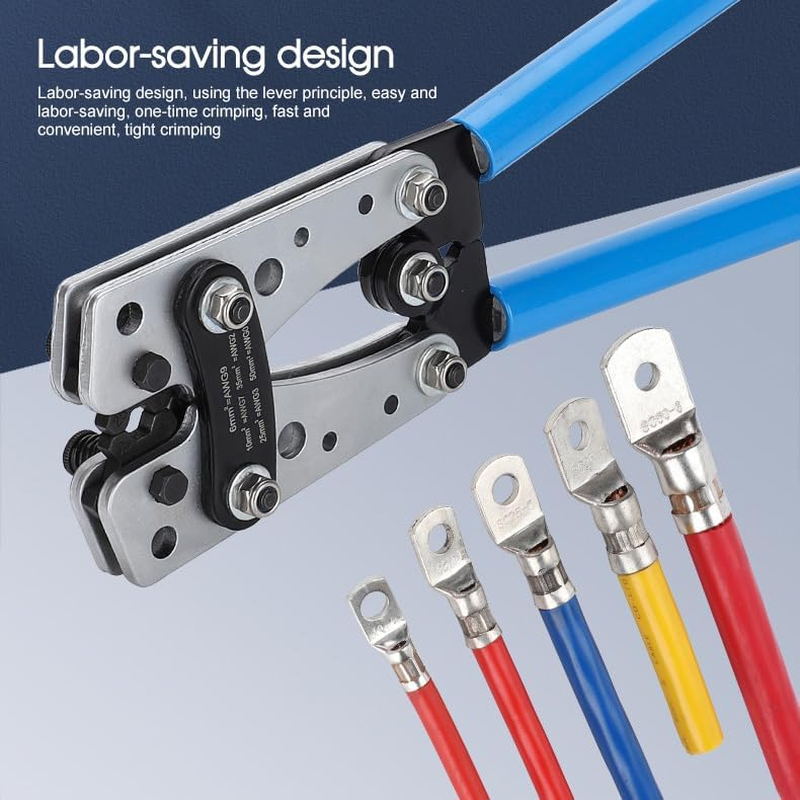 Tootoo Crimping Tool Cable Crimper Wire Plug Pliers Battery Terminal Lug Hex 6-50Mm&sup2; image number 2