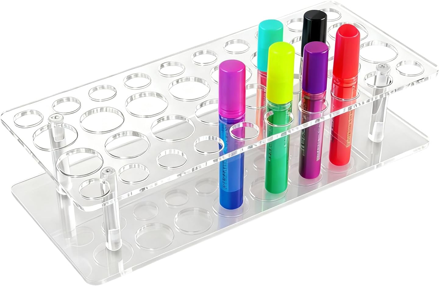 Roller Perfume Organizer - 26X11.5X5Cm Travel Size Perfume Organizer, 36 Spaces Acrylic Stand | Beauty Scent Holder Home for Bathroom Beauty Organization in Daily Personal Vanity